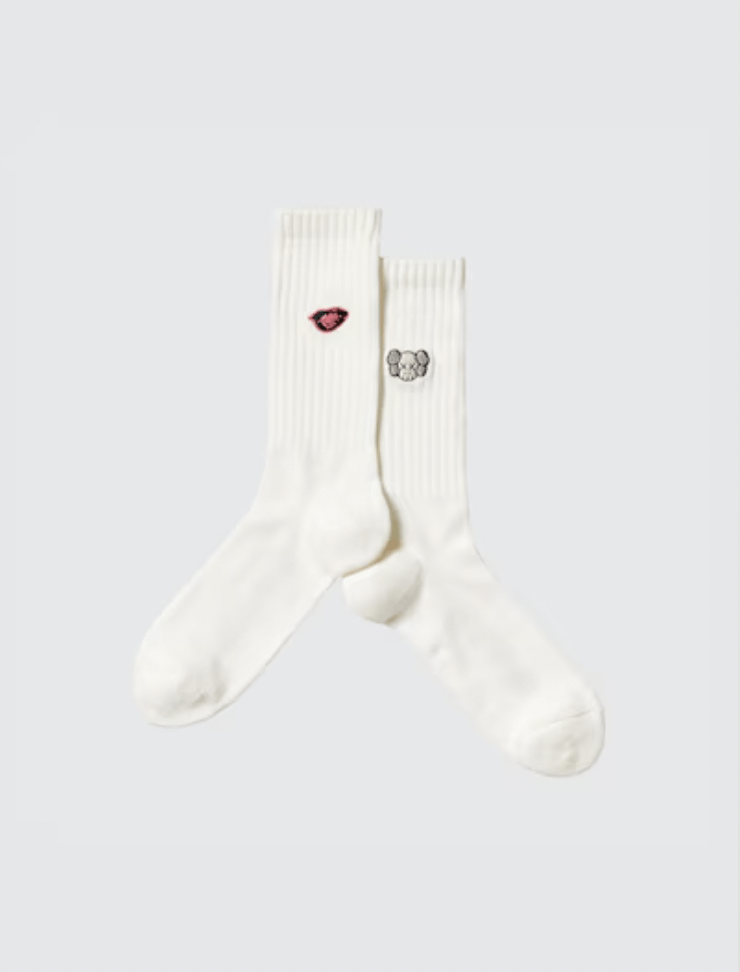 Andy Warhol × Kaws × Uniqlo KAWS & Warhol Uniqlo Socks UNISEX US 8 - US 11 Size ONE SIZE - 2 Thumbnail