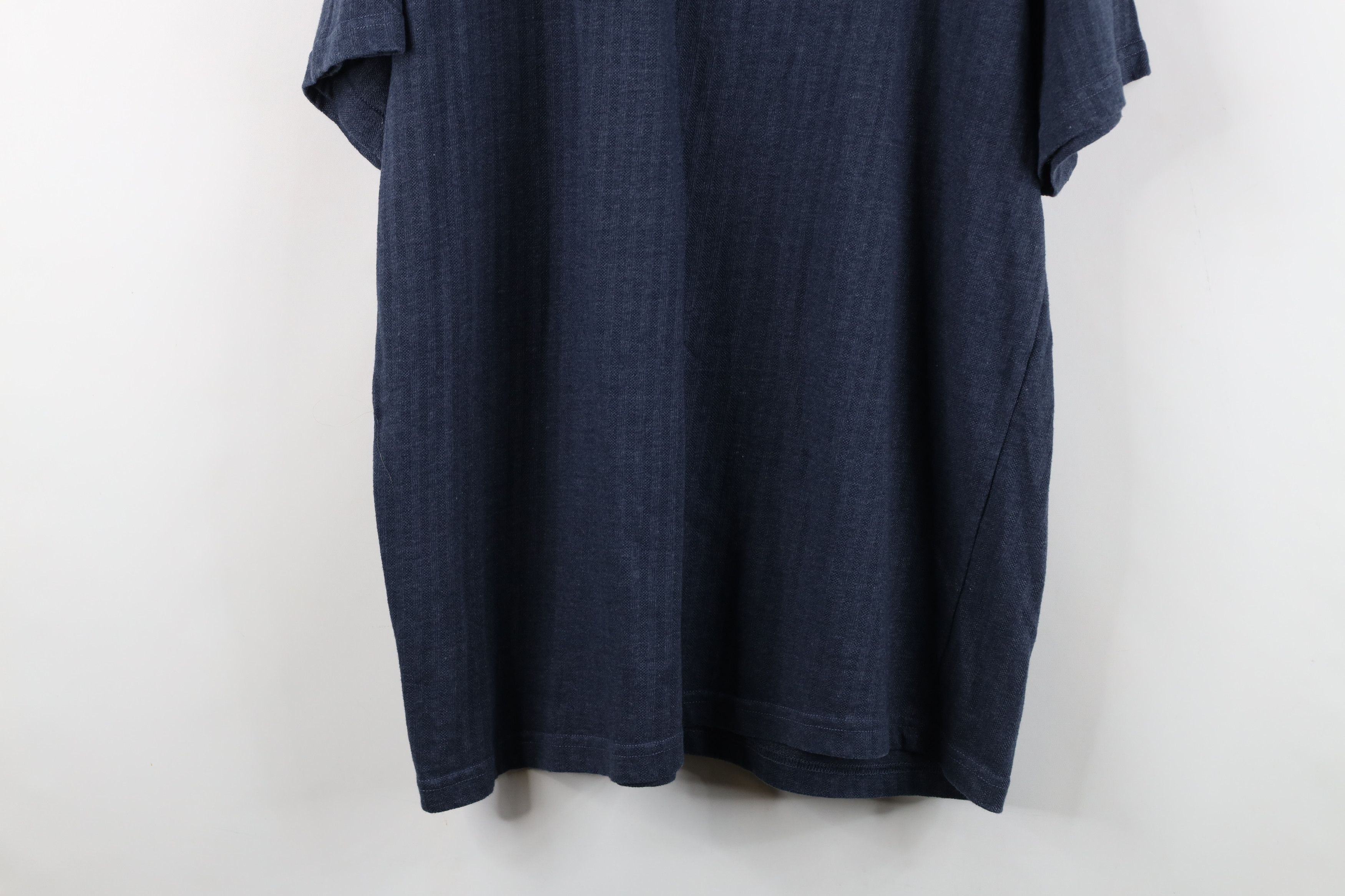 Vintage Vintage 90s Streetwear Blank Ribbed Knit Henley T-Shirt Blue Size US XL / EU 56 / 4 - 14 Thumbnail