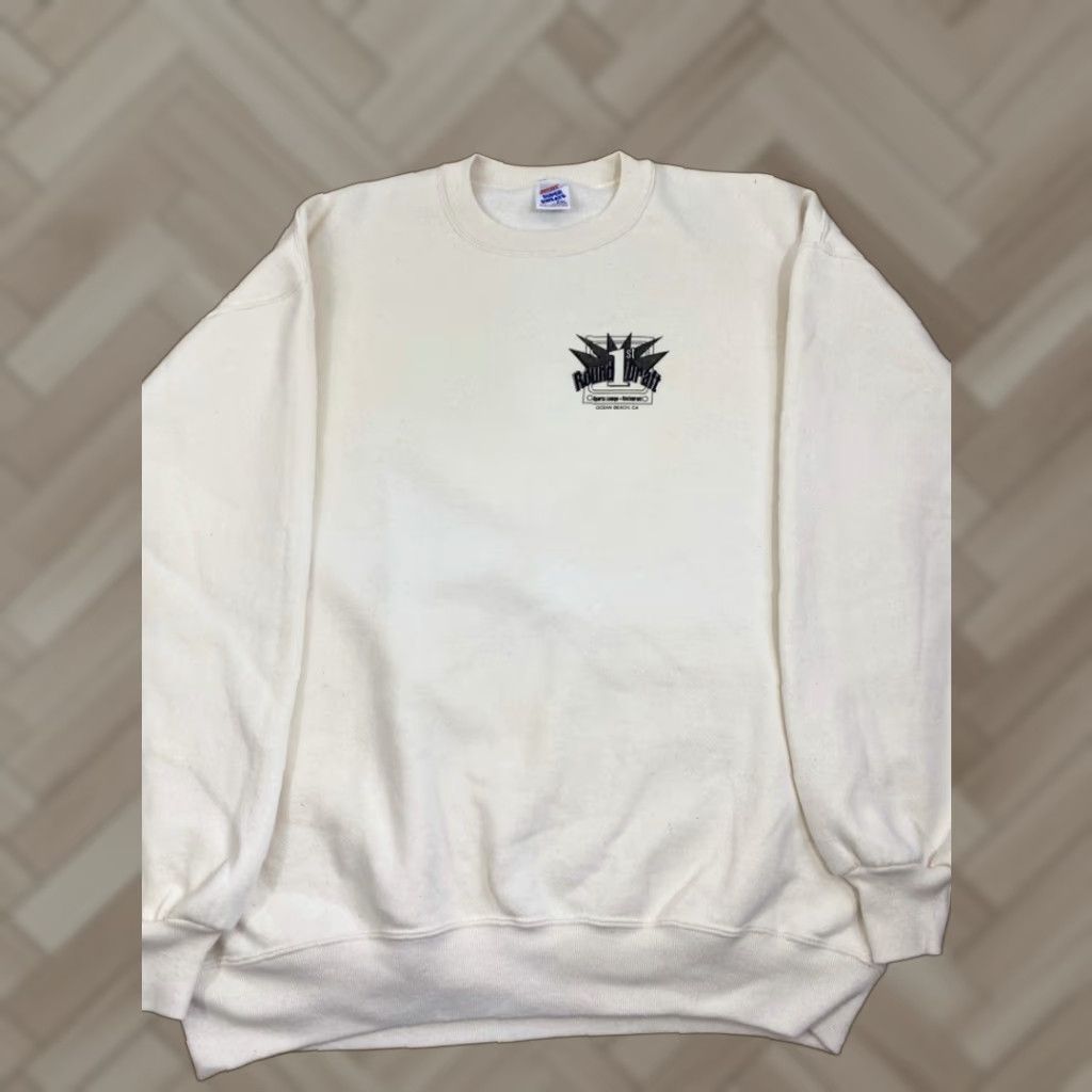 Jerzees VINTAGE Jerzees White 2XL Sweatshirt Long Sleeve Graphic Draft Sports Lounge Restaurant 1990s Mens Size US XXL / EU 58 / 5 - 1 Thumbnail