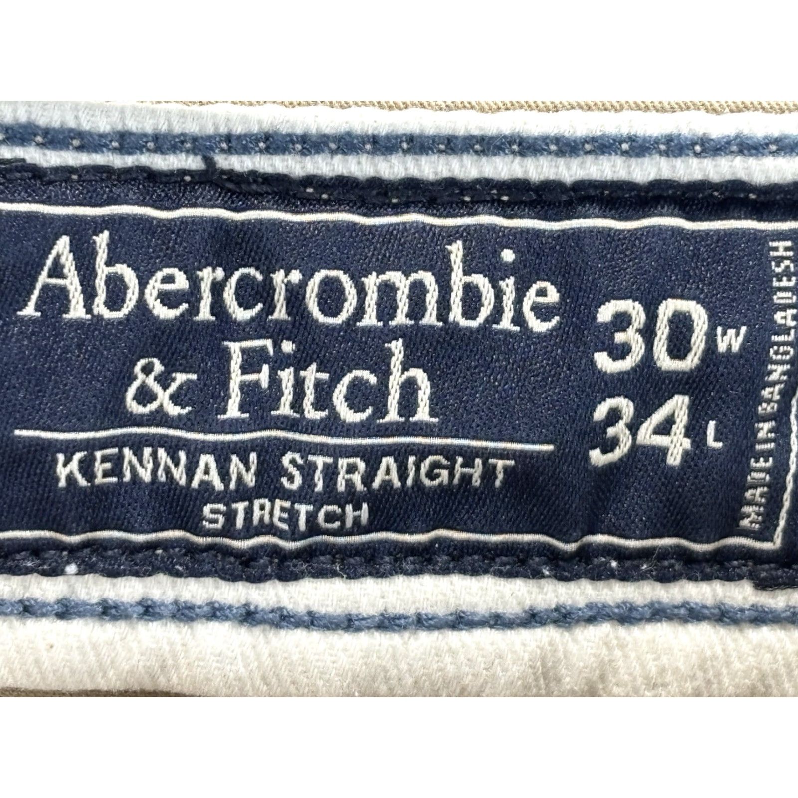 Abercrombie & Fitch Abercrombie & Fitch Kennan Straight Pants Mens 30x34 Tan Khaki Stretch Preppy Size US 30 / EU 46 - 5 Thumbnail