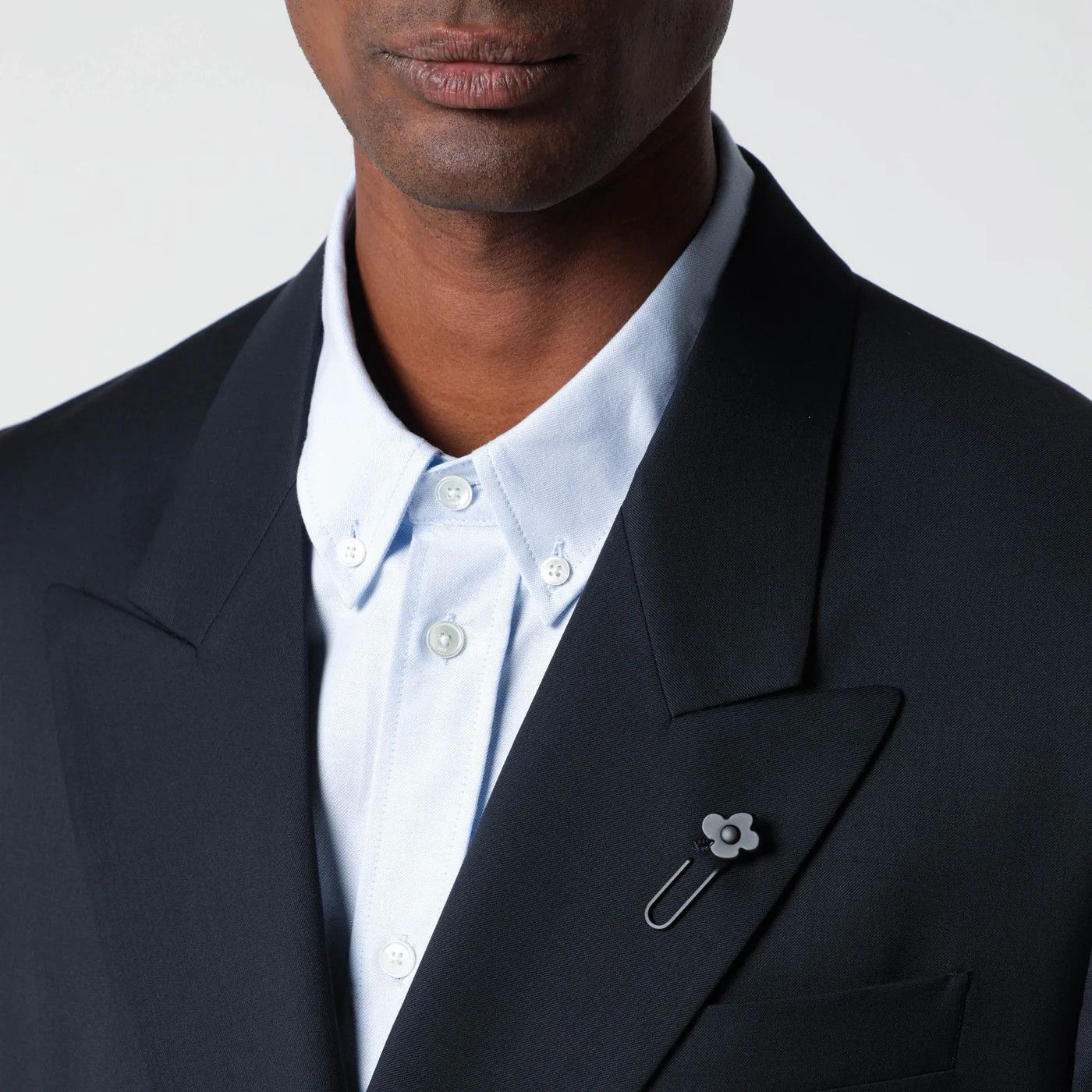 Lardini o1d2blof0526 Double-breasted Wool Jacket in Navy Blue Size US L / EU 52-54 / 3 - 4 Thumbnail