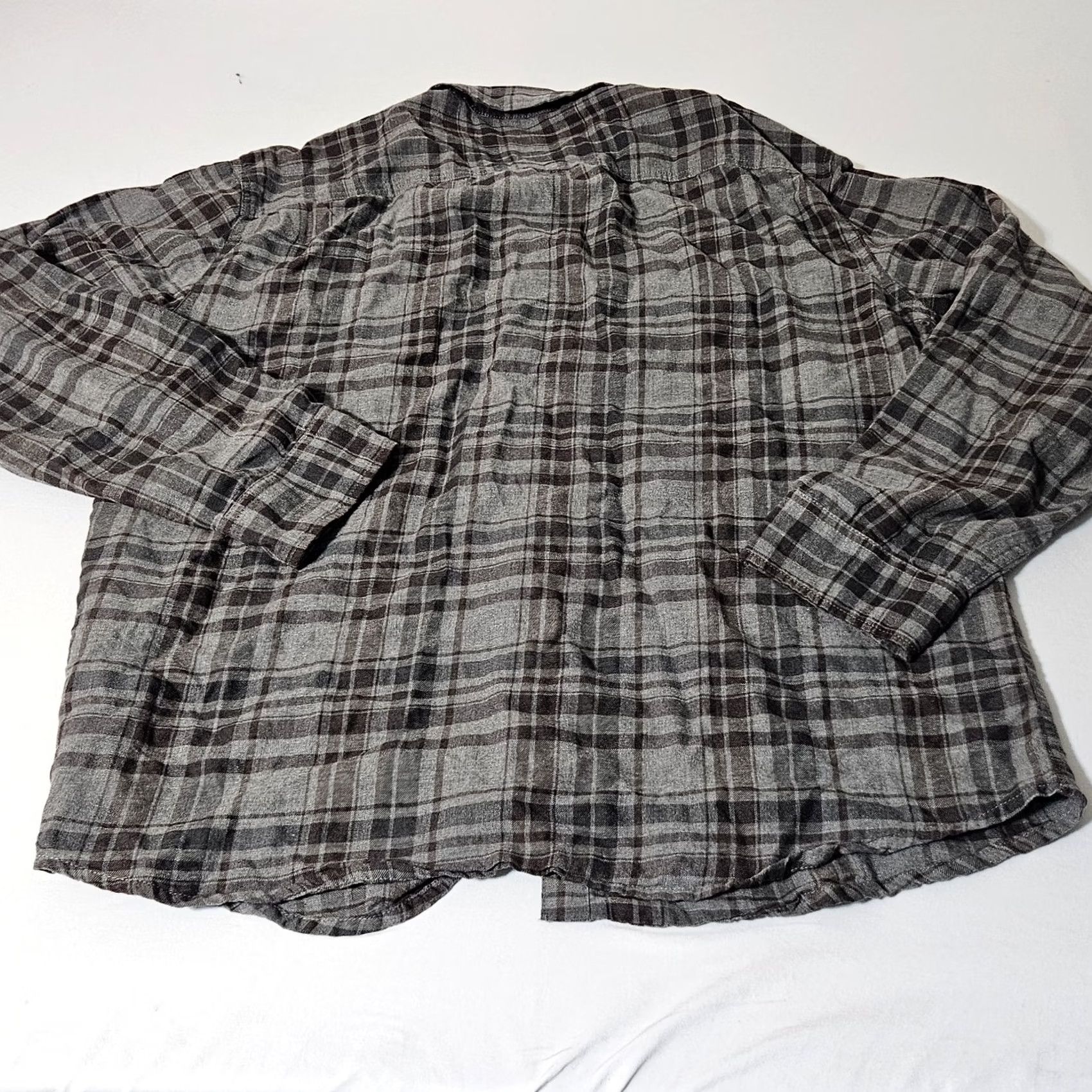 Prana Prana Shirt Mens XXL Gray Light Plaid Cotton Button-Up Long Sleeve Size US XXL / EU 58 / 5 - 5 Thumbnail