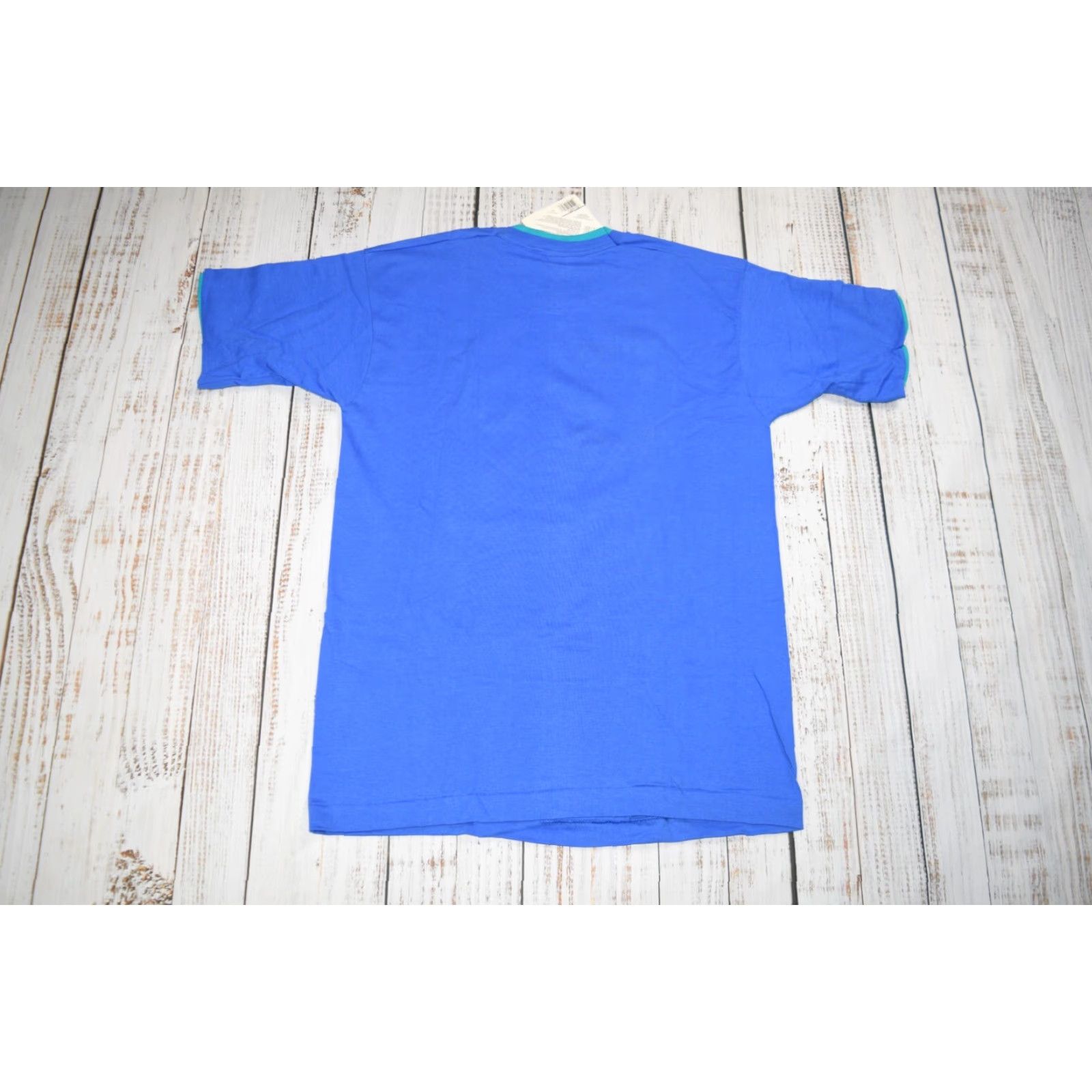 Fruit Of The Loom VINTAGE NWT VTG FRUIT OF THE LOOM CASUALWEAR WOMENS 2-TONE T-SHIRT TEE L TEAL BLUE 1991 Size L / US 10 / IT 46 - 8 Thumbnail