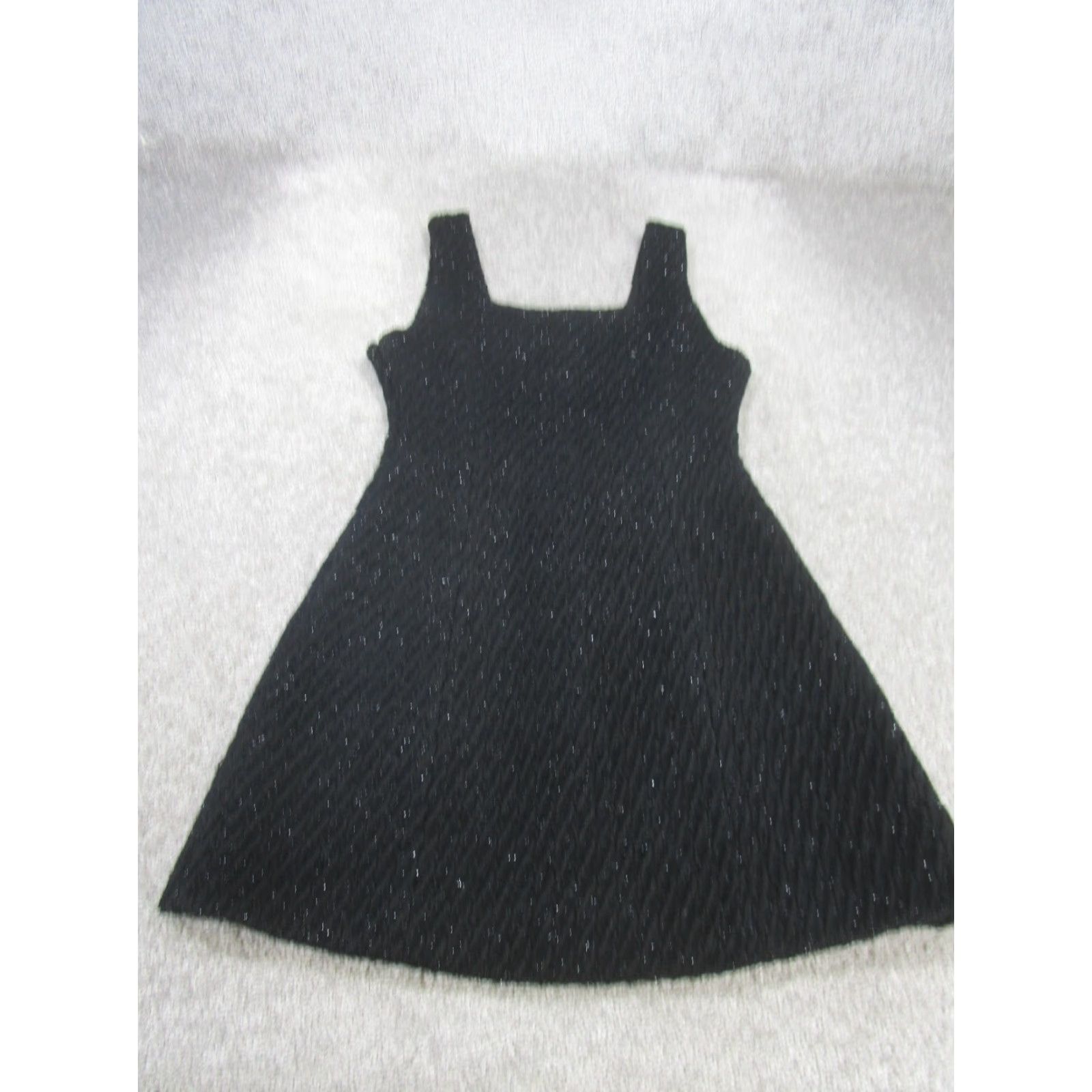 Vintage Realtakai Short Bodycon Dress Womens Small Sleeveless Black Tweed Square Neck Pullover Dress Length: Short Size 28" / US 6 / IT 42 - 2 Thumbnail