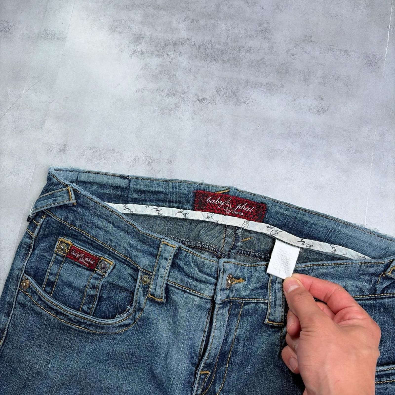 Phat Farm Y2K Blue Phat Farm Grunge Straight Low Rise Denim Jeans Size 32" / US 10 / IT 46 - 5 Thumbnail