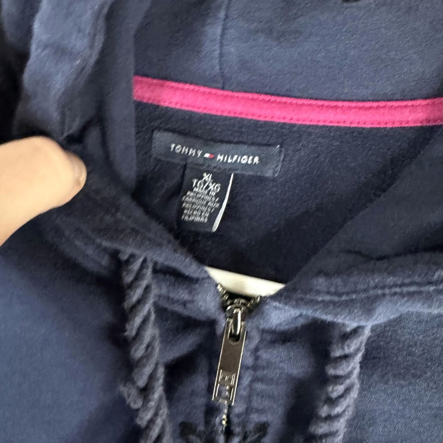 Tommy Hilfiger Tommy Hilfiger Hoodie Womens XL Blue Full Zip Fleece Heart Graphic Front Logo Size XL / US 12-14 / IT 48-50 - 7 Thumbnail