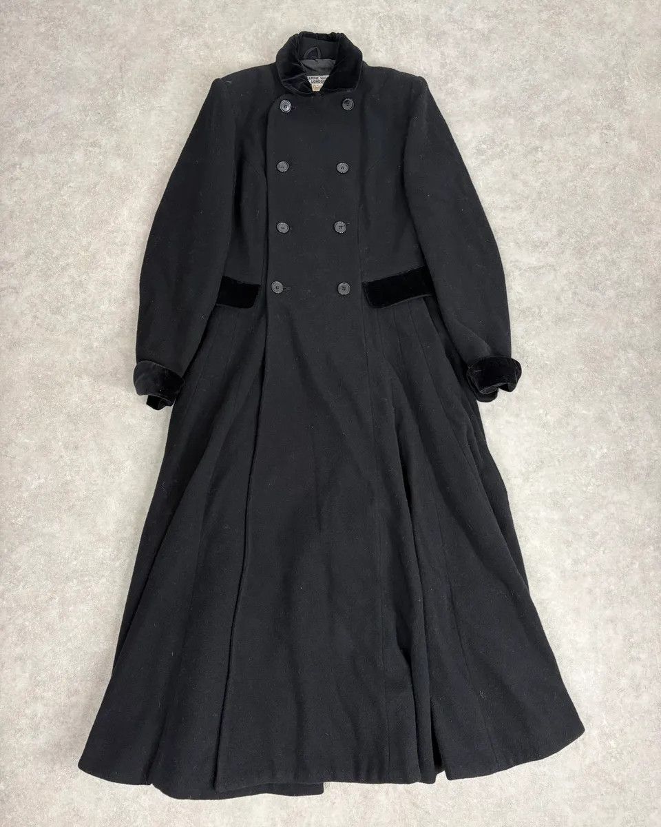 Katharine Hamnett London 1990s Katherine Hamnett Black Wool Classy Long Coat Size S / US 4 / IT 40 - 3 Thumbnail