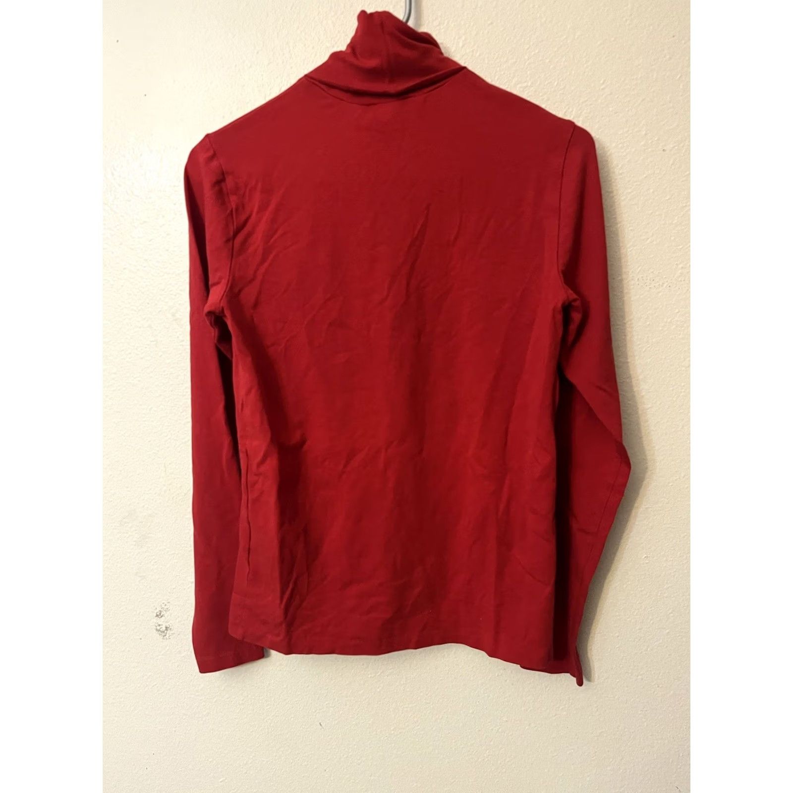 Ralph Lauren Ralph Lauren Sport Shirt Womens Medium Red Turtleneck Long Sleeve Cotton Size M / US 6-8 / IT 42-44 - 2 Thumbnail