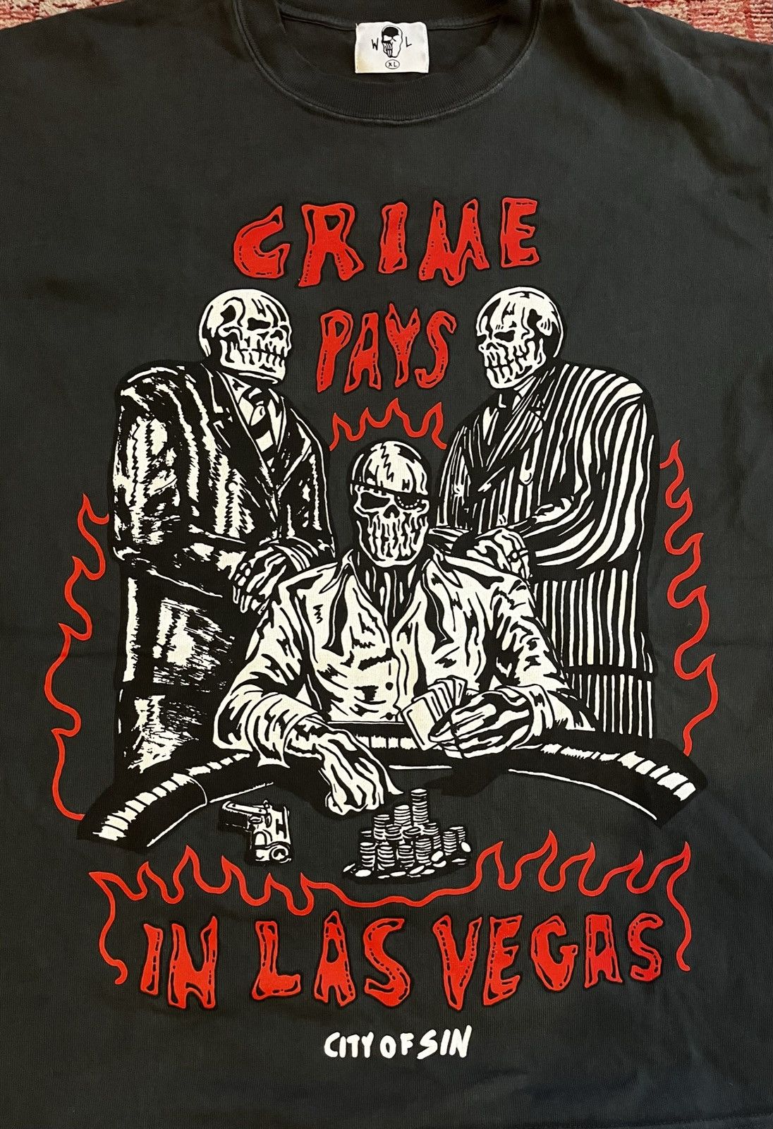 WARREN LOTAS CRIME PAYS LAS VEGAS T-SHIRT SZ sold L