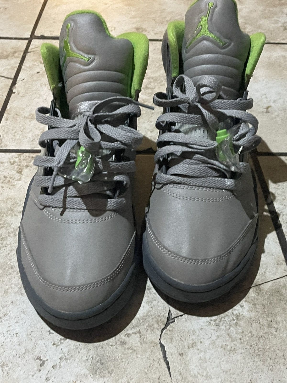 jordan 5 green bean on feet