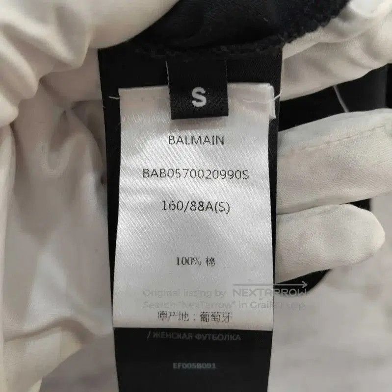 Balmain Balmain Women's Black Cotton Short Sleeve T-Shirt . Size S / US 4 / IT 40 - 6 Thumbnail
