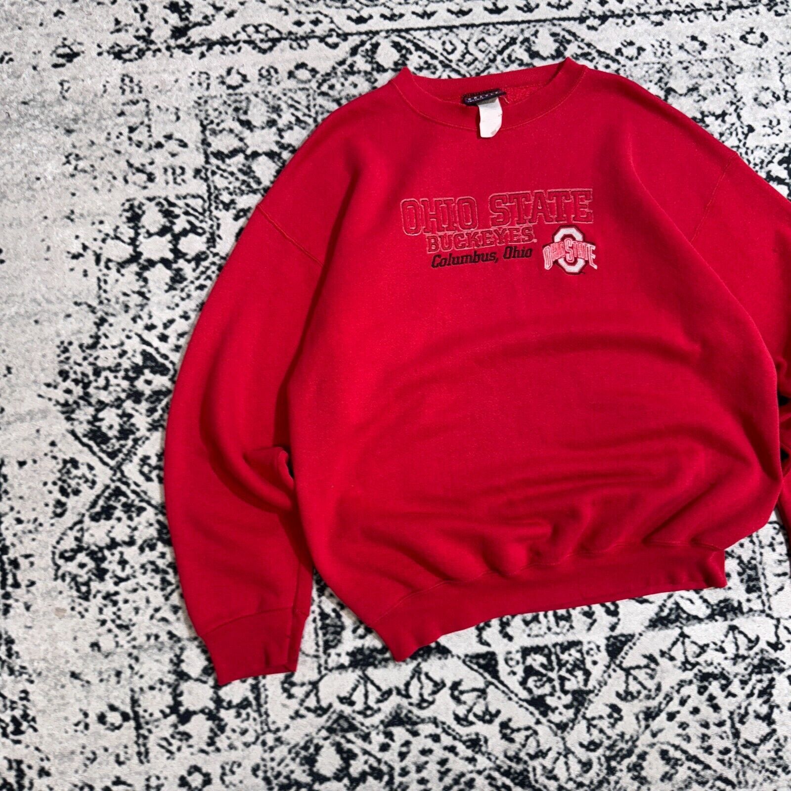 Vintage Red Cotton Crewneck Size L Y2K Ohio State USA Reverse Weave Size US L / EU 52-54 / 3 - 3 Thumbnail