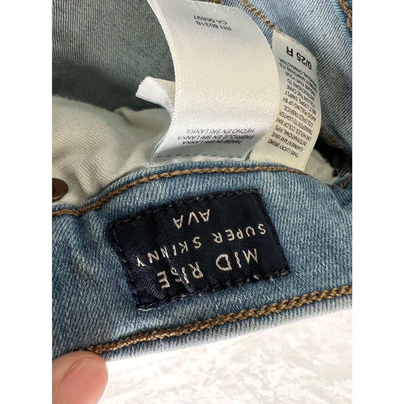 Lucky Brand Lucky Brand Ava Super Skinny Jeans Womens 0/25 Blue Raw Hem Denim Size 25" / US 0 / IT 36 - 4 Thumbnail