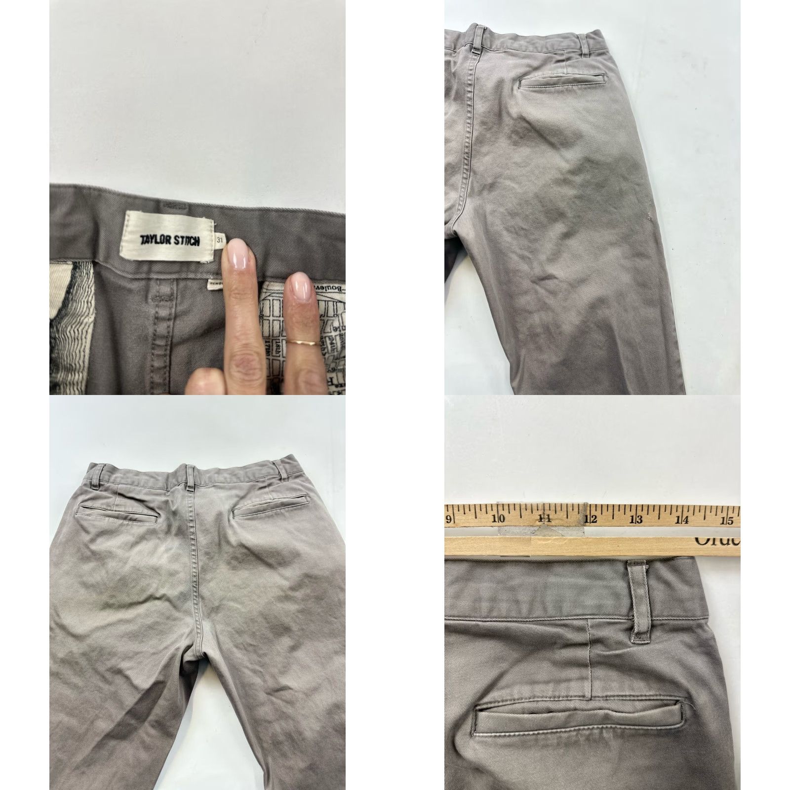 Taylor Stitch Taylor Stitch Pants Men’s 31 Khaki Chino Beige Regular Straight Inseam 28 Solid Flaws Size US 31 - 8 Thumbnail