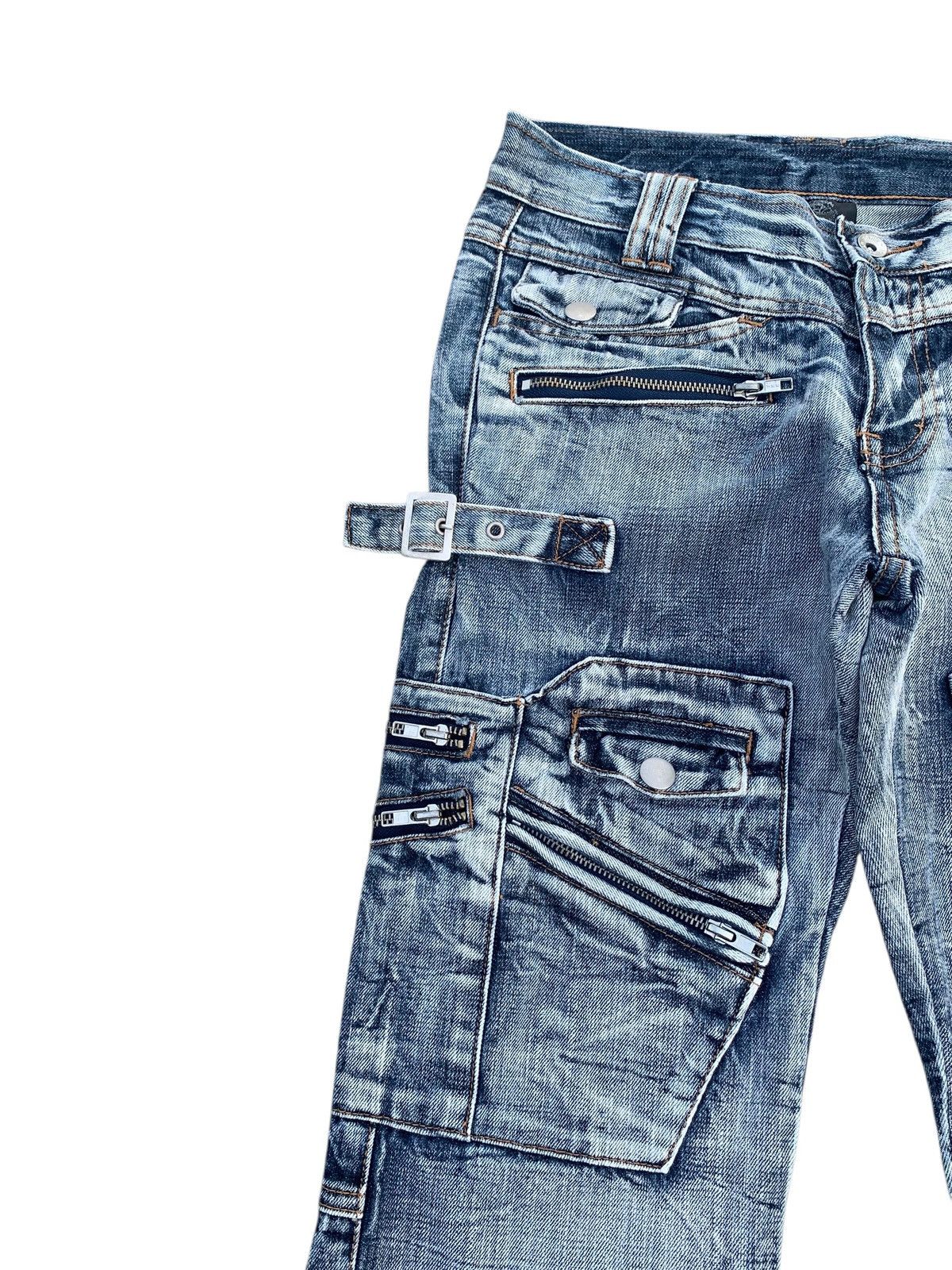 semanticdesign FLARE SEMANTIC DESIGN CARGO PUNK BONDAGE DISTRESSED DENIM Size US 29 - 9 Thumbnail