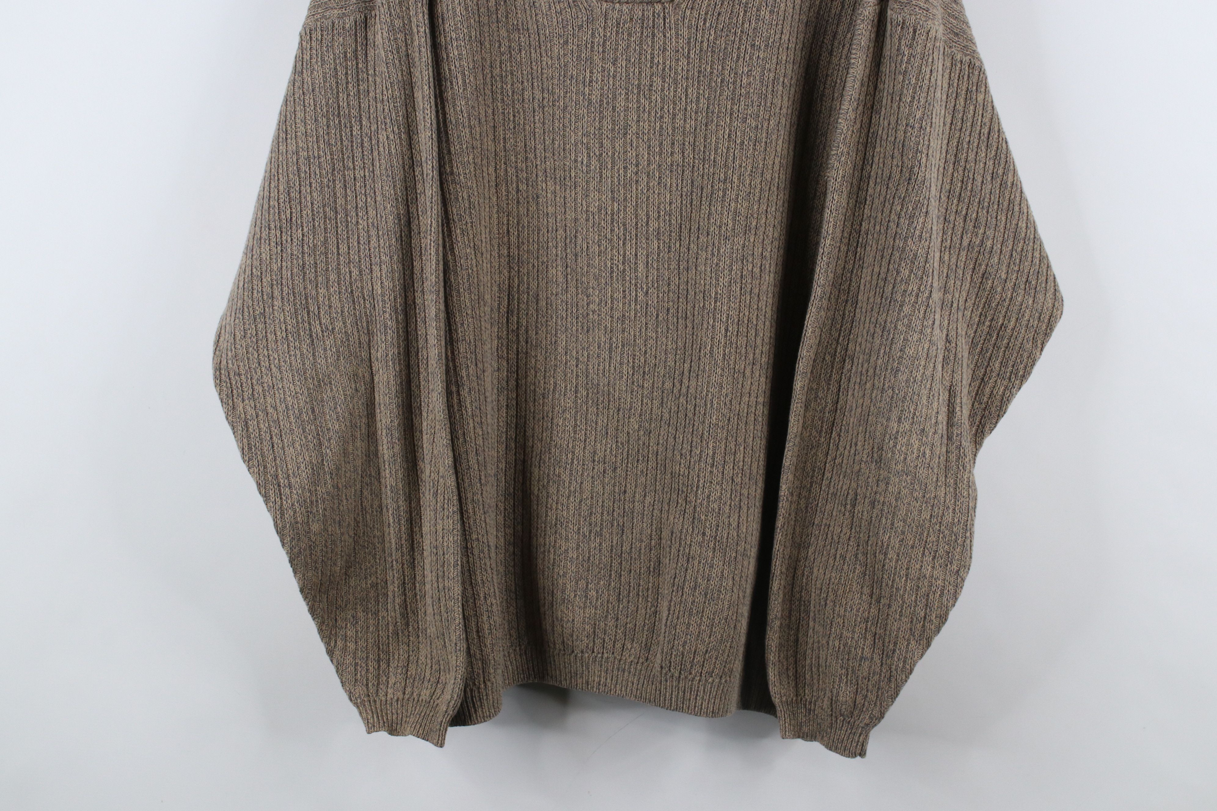 Eddie Bauer × Vintage Vintage 90s Eddie Bauer Ribbed Knit Pullover Sweater Beige Size US XL / EU 56 / 4 - 3 Thumbnail