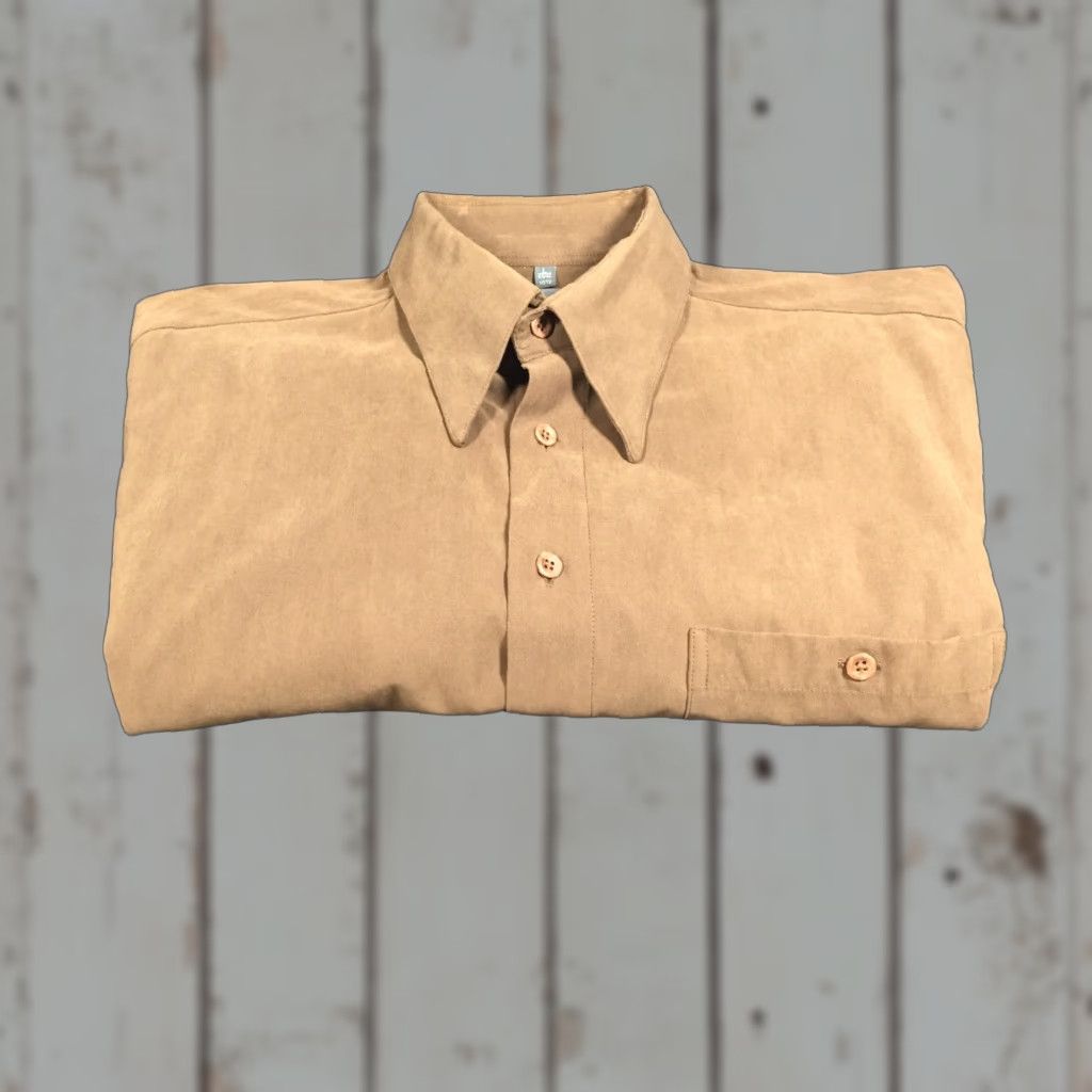 Vintage Haupt Large 41/42 Button Down Brown 16.5 16.5 Button-Front Polyester Men Regular Long Sleeve Point Collar brown Button-Up | 23” armpit to armpit Size US L / EU 52-54 / 3 - 1 Thumbnail