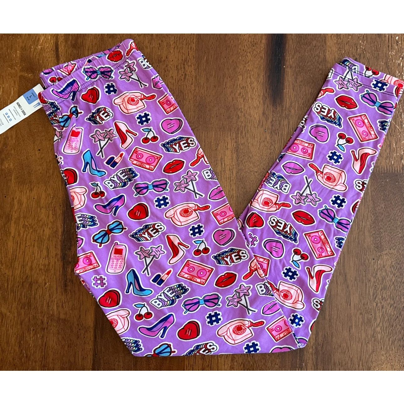 Other NWT Agnes & Dora Emoji Print Leggings Size Large Size 30" / US 8 / IT 44 - 2 Thumbnail