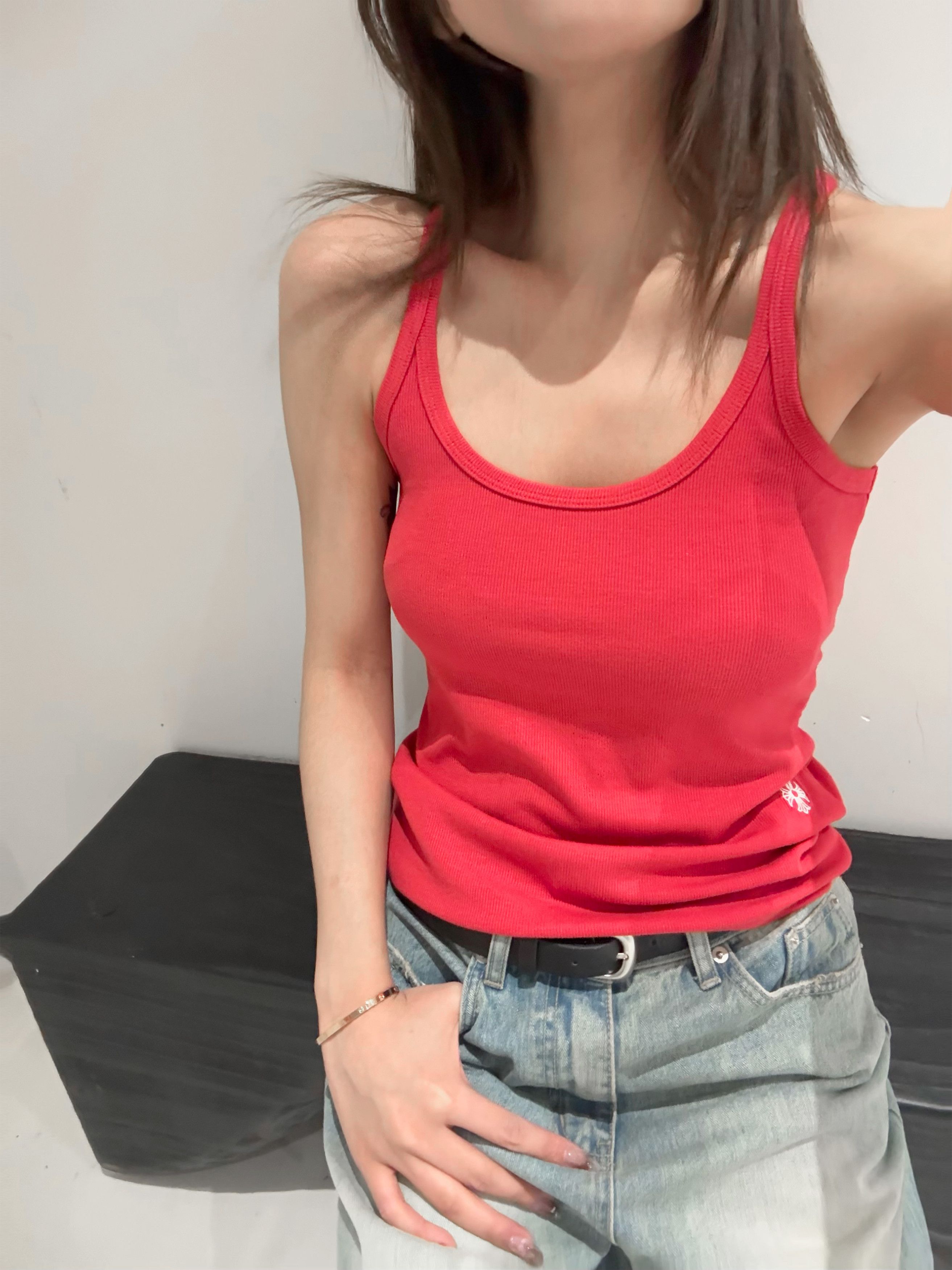 Chrome Hearts Chrome Hearts Bad Seed CH Embroidered Red Mini Rib Tank Top Size M / US 6-8 / IT 42-44 - 13 Thumbnail