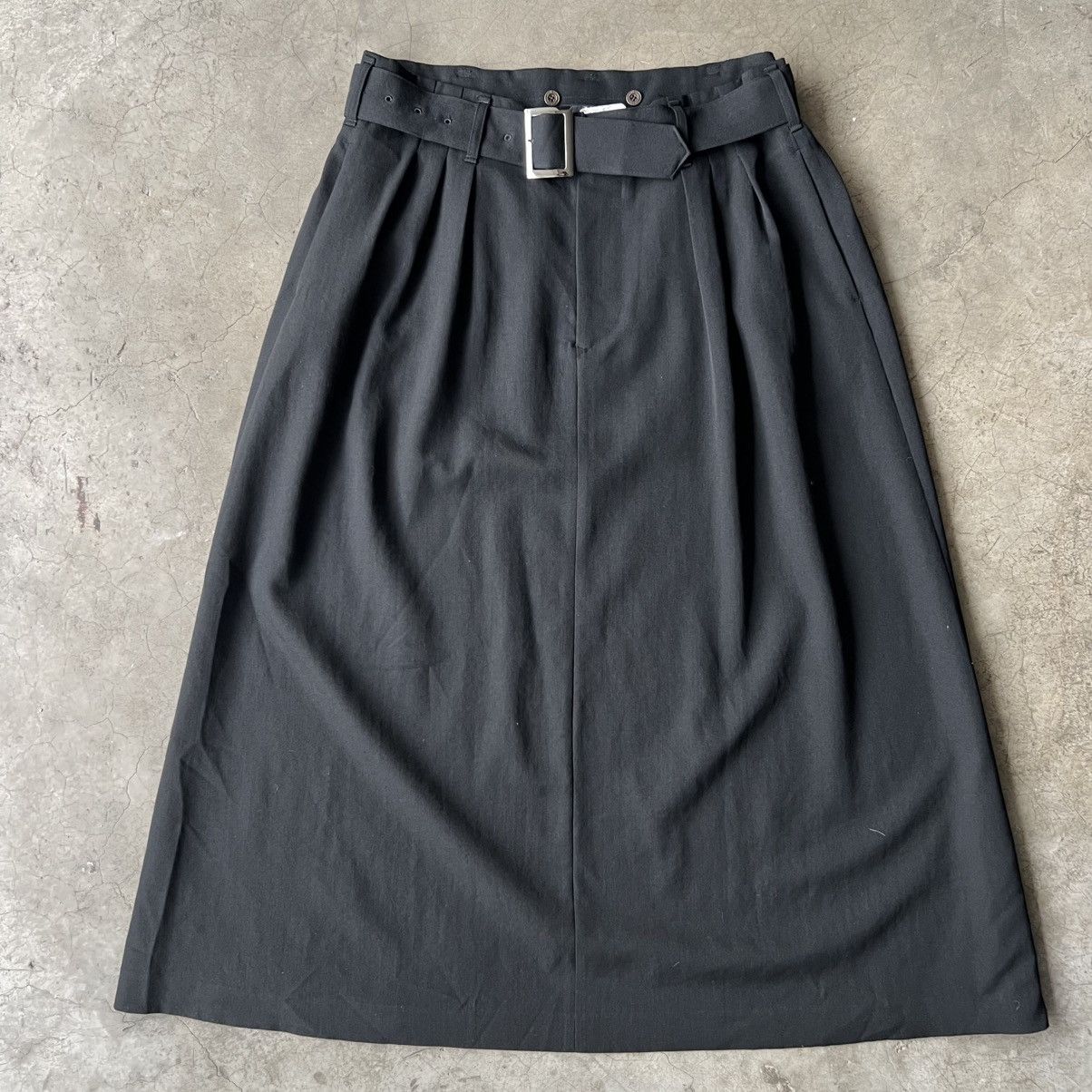 Yohji Yamamoto Y’s - Yohji Yamamoto - Belted Wool Maxi Skirt Size 28" / US 6 / IT 42 - 1 Thumbnail