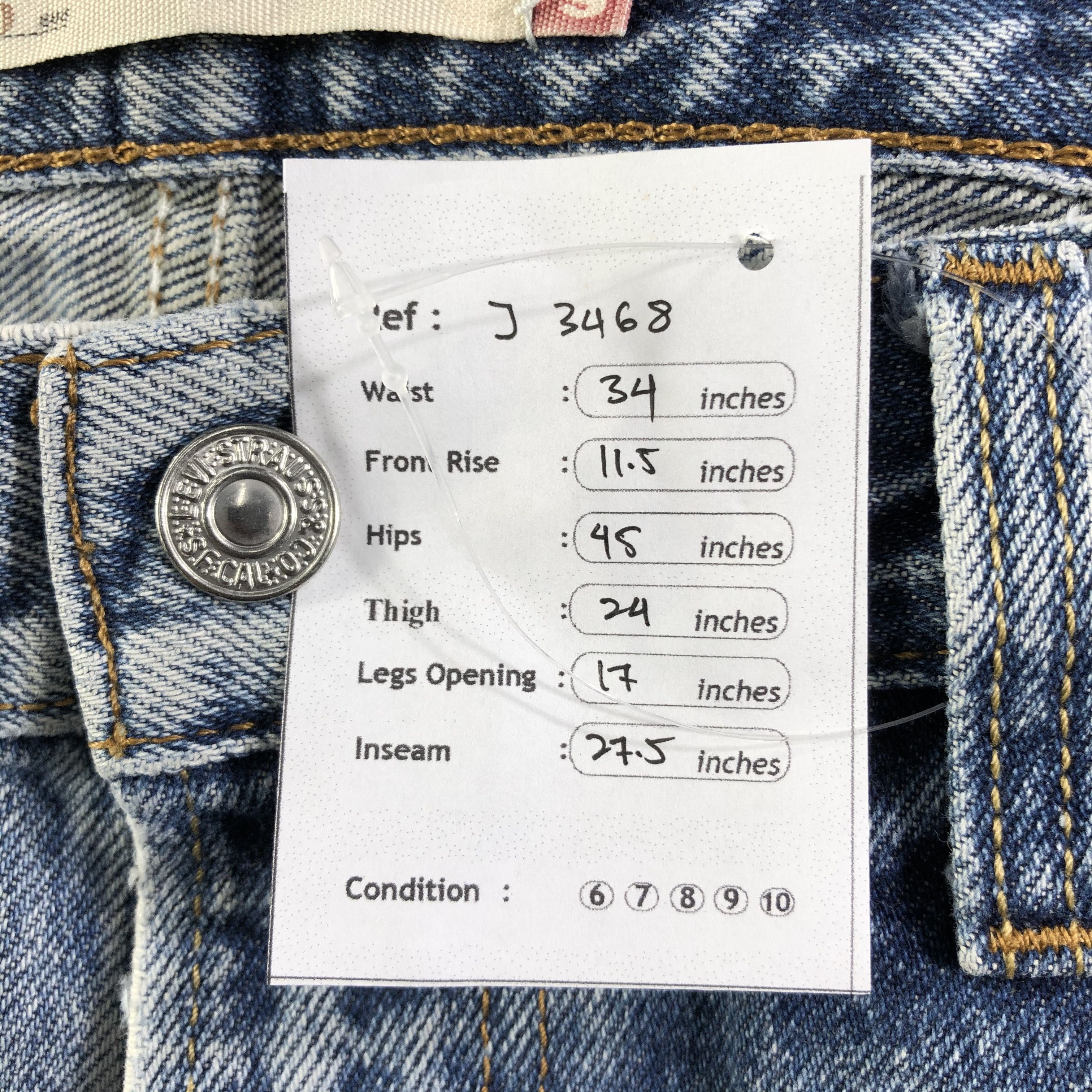 Levi's Vintage Blue Wash Levis 505 Jeans-J3468 Size US 34 / EU 50 - 13 Thumbnail