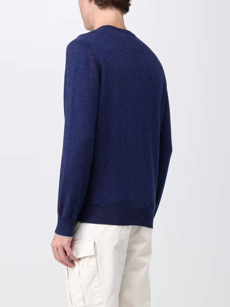 Brunello Cucinelli o1w1db10425 Cashmere Sweater in Dark Blue Size US L / EU 52-54 / 3 - 3 Thumbnail