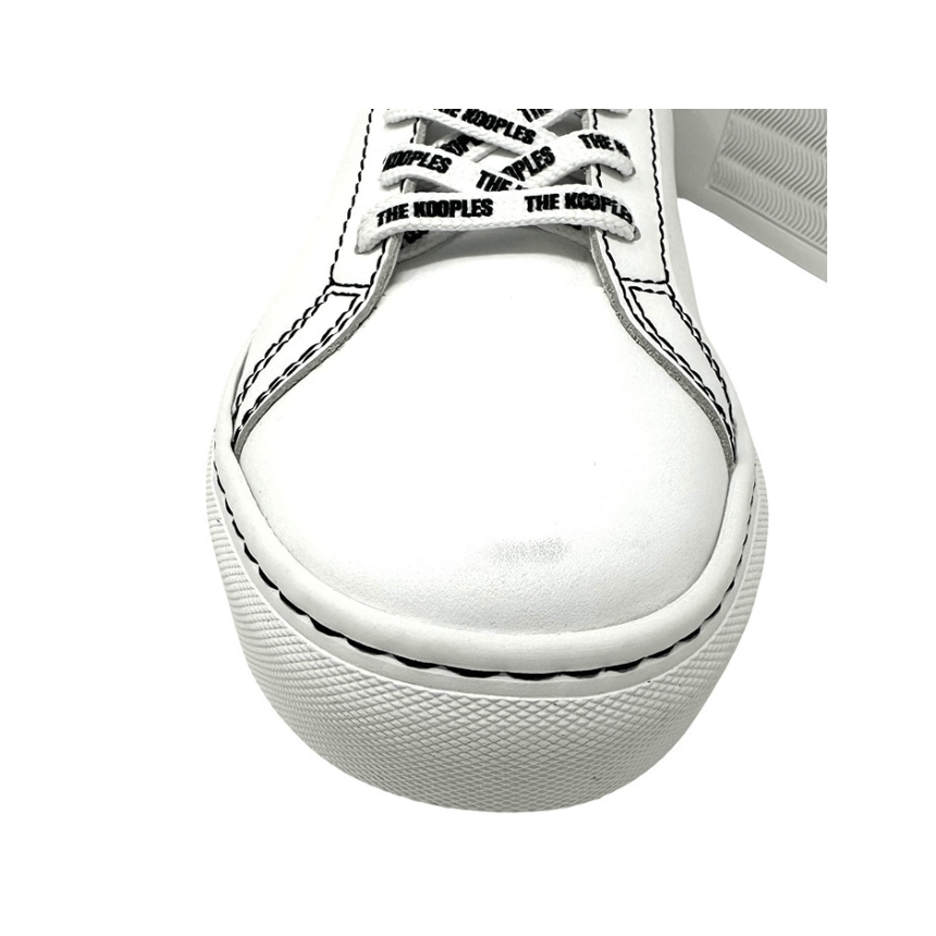 The Kooples The Kooples White Leather Lace-Up Sneakers w Contrast Stitch Size US 9 / EU 42 - 8 Thumbnail