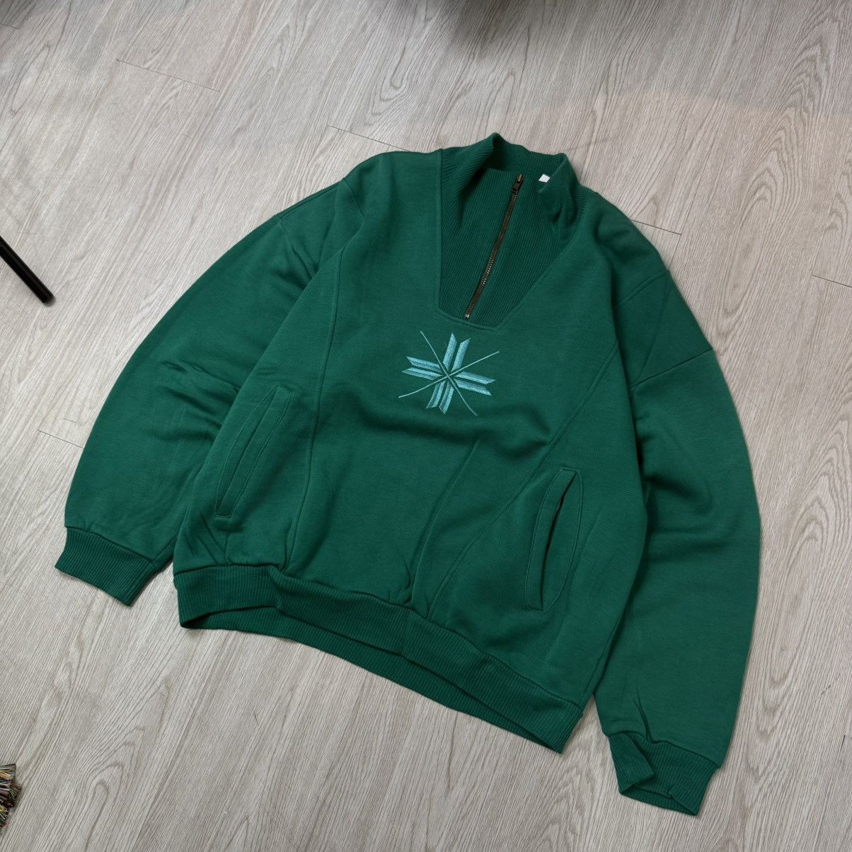 Asics Vintage ASICS halfzip green sweat Size US L / EU 52-54 / 3 - 2 Thumbnail