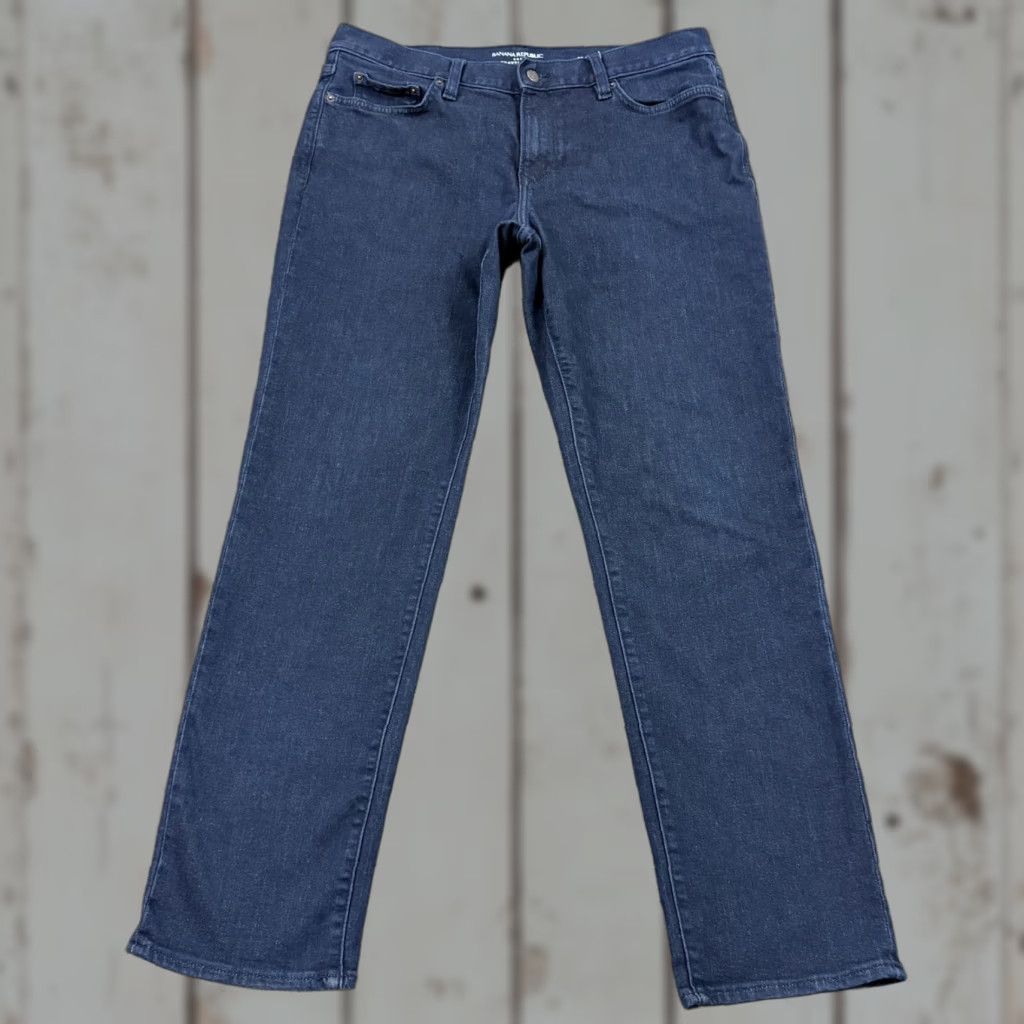 Banana Republic Banana Republic Jeans Men 35 Slim Fit Dark Wash Denim Stretch Low Rise Travel Jeans Slim Straight Mens Blue 32 Inseam 34x30 Pattern Solid Logo Accents Size US 34 / EU 50 - 1 Thumbnail