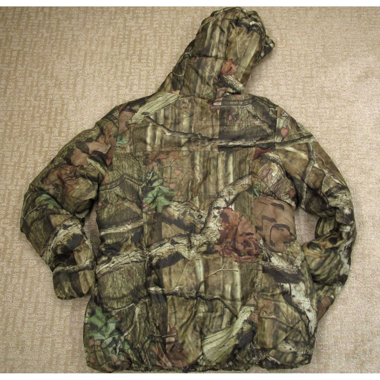 Vintage Mossy Oak Break Up Infinity Puffer Jacket Women Large Green Camouflage - Hooded, Mid-Length, Zip, Wind-Resistant, Fleece Lined, Casual Jacket Size L / US 10 / IT 46 - 4 Thumbnail