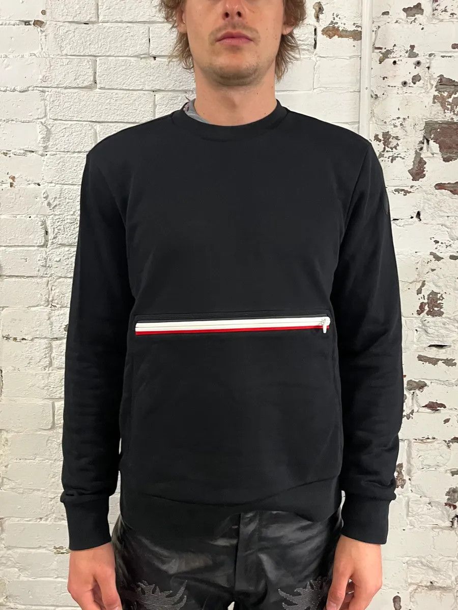 Moncler Moncler Kangaroo Pocket Zip Black Sweater Size US L / EU 52-54 / 3 - 2 Thumbnail