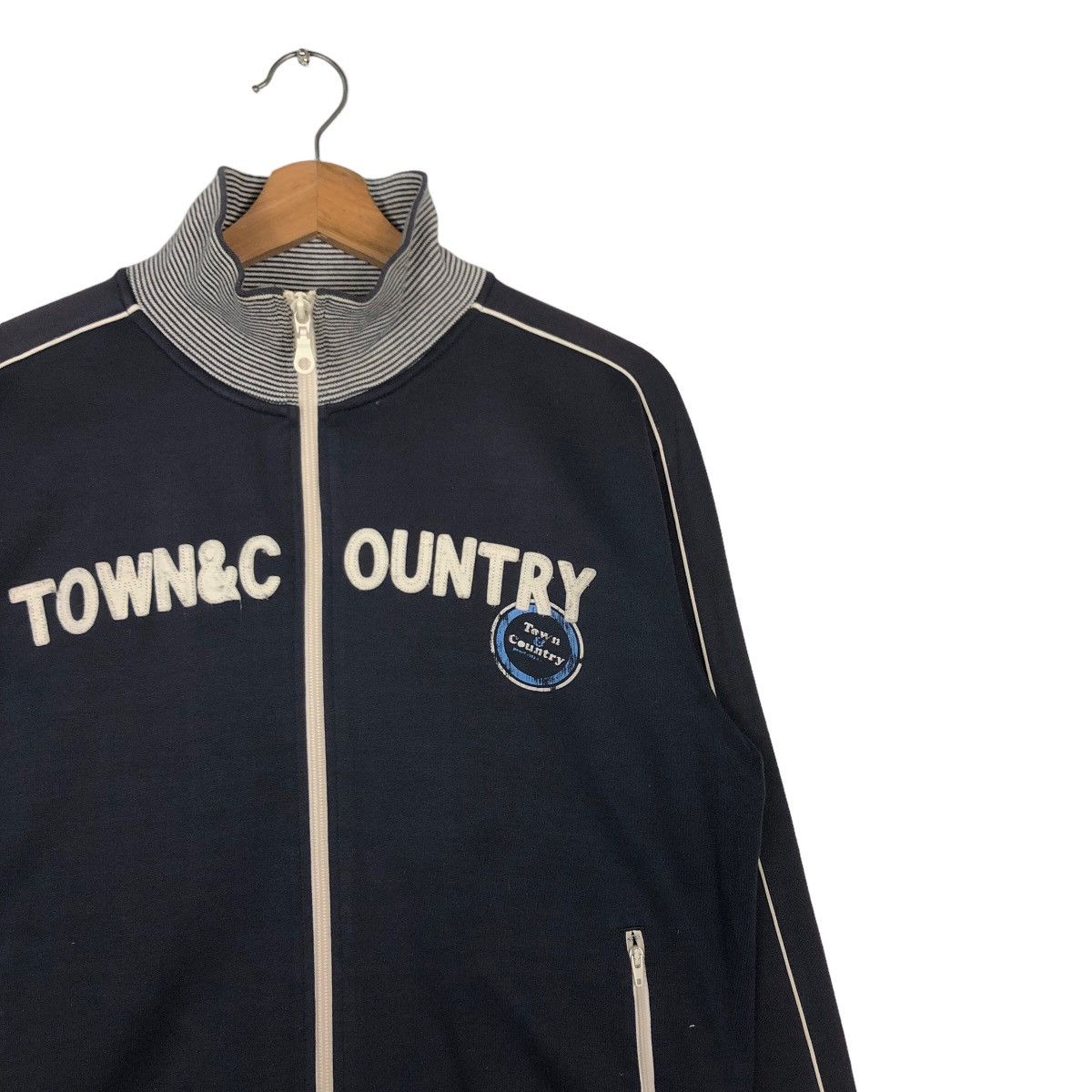 Japanese Brand 🔥Vintage Biker Jacket Zipper Town & Country Big Logo Size US M / EU 48-50 / 2 - 6 Thumbnail