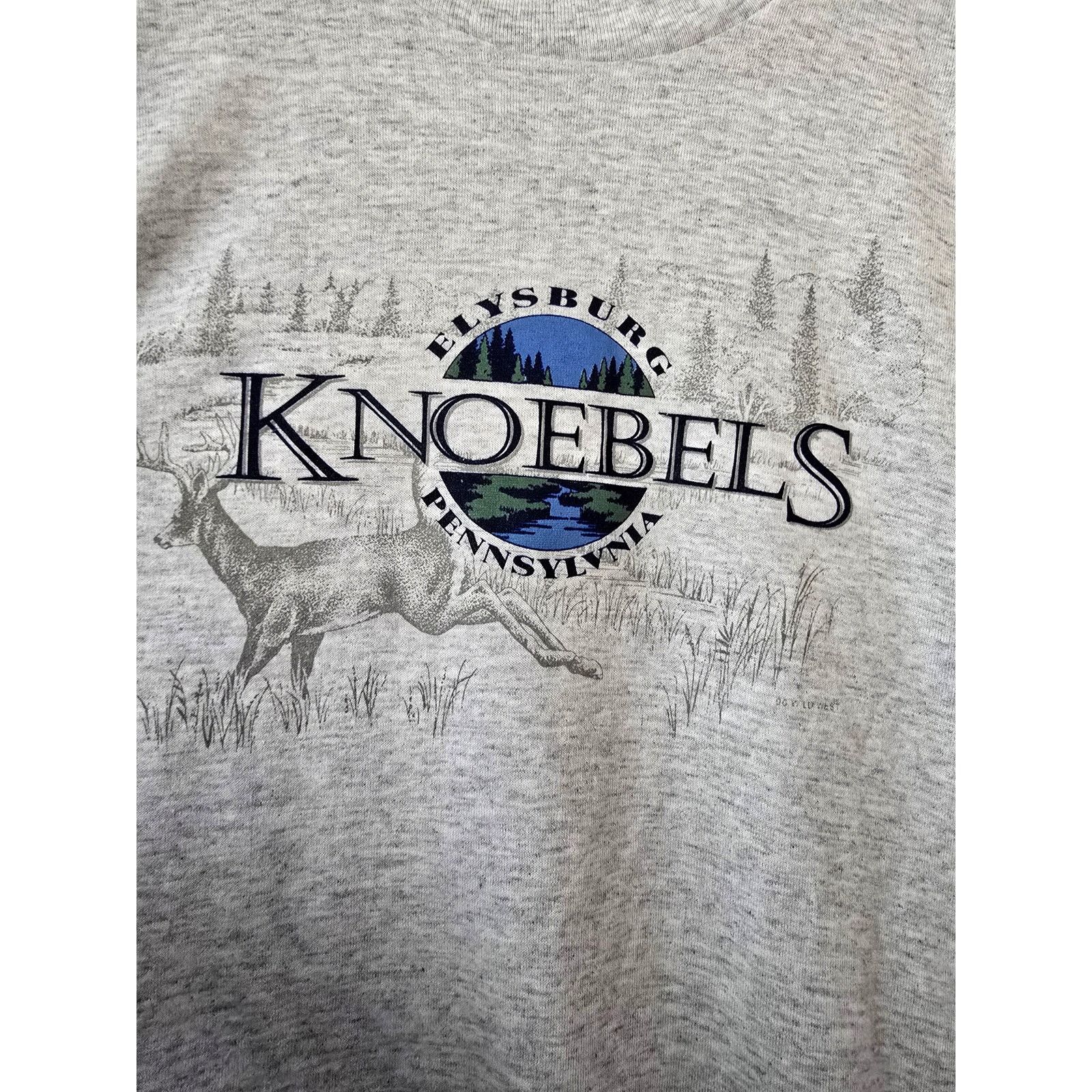 Jerzees Vintage Wildlife Deer Pennsylvania Knoebels Gray L Shirt 90s Size US L / EU 52-54 / 3 - 3 Thumbnail