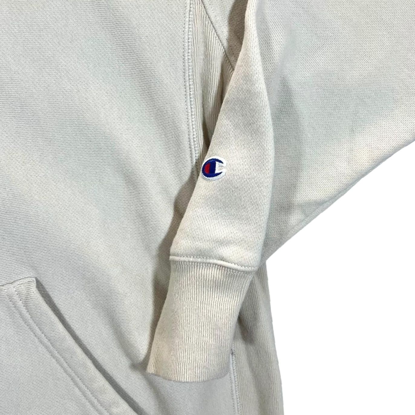 Champion CHAMPION Reverse Weave Classic Embroidered Mini Logo Cream Pullover Hoodie XL Mens Size US XL / EU 56 / 4 - 4 Thumbnail