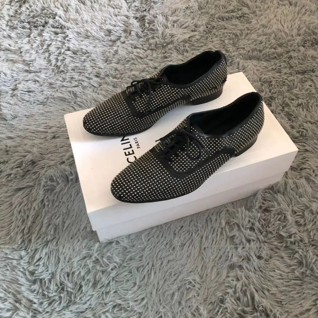 Saint Laurent Paris Saint Laurent Studded Leather Shoes. Size US 7 / EU 40 - 1 Thumbnail