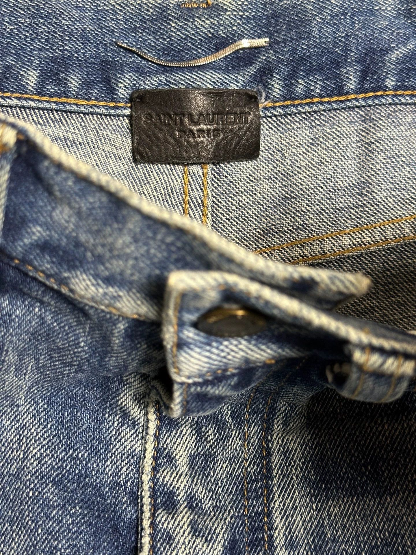 Saint Laurent Paris Saint Laurent Denim Shorts, SLP Distressed Denim Shorts Size US 32 / EU 48 - 3 Thumbnail