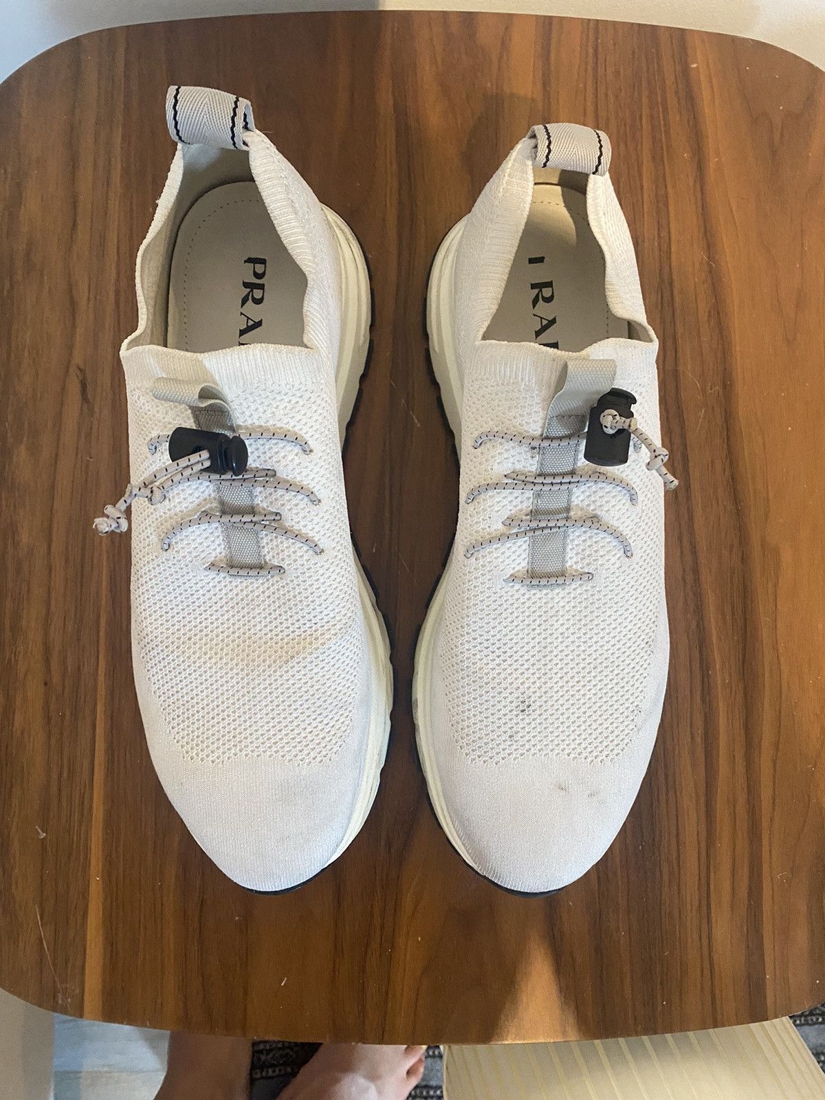 Prada Prada White Knit Sneaker Size US 10 / EU 43 - 4 Thumbnail