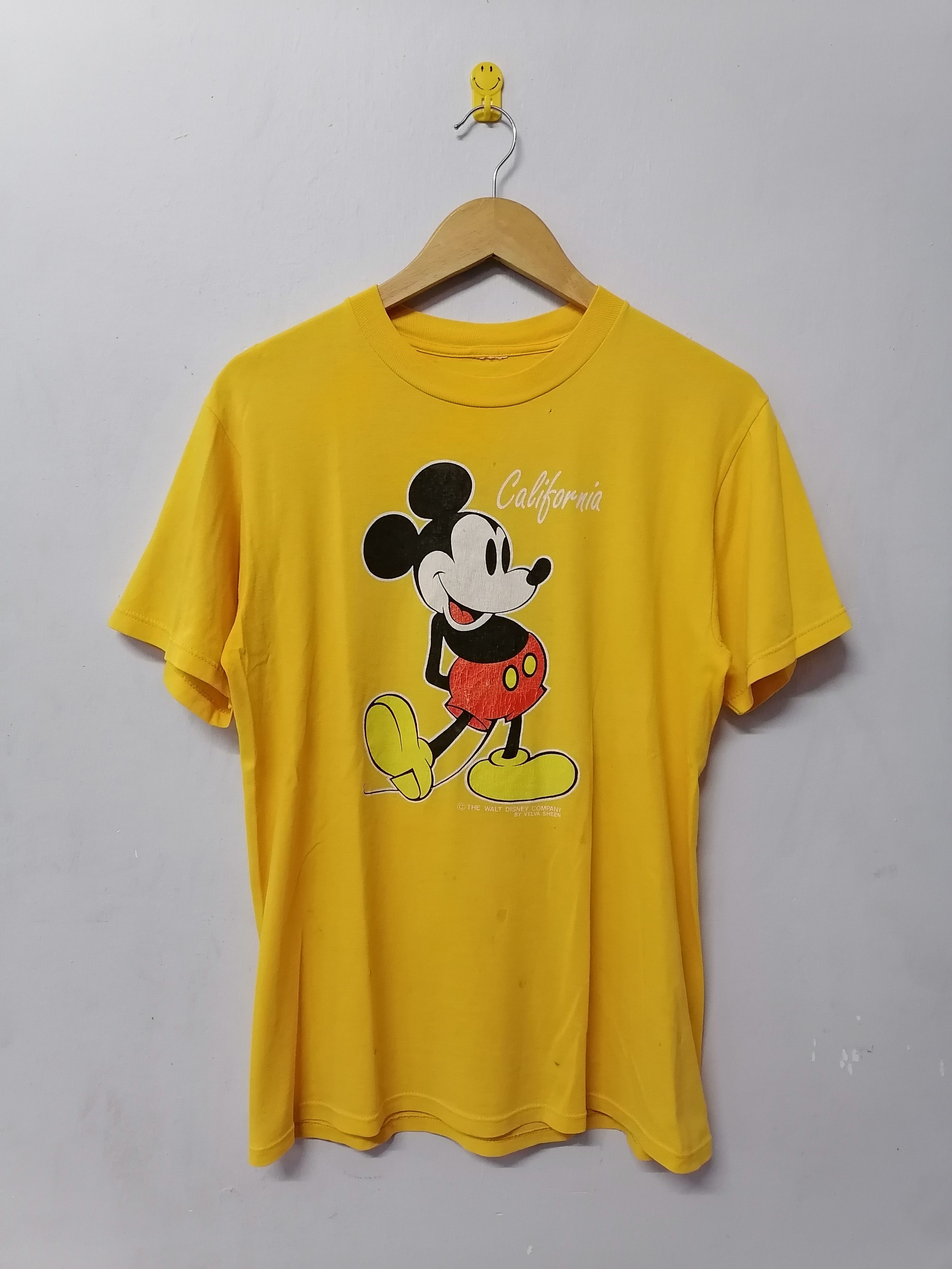 Disney × Velva Sheen × Vintage Trashed Faded 90s Mickey Mouse T-shirt Size US M / EU 48-50 / 2 - 1 Thumbnail