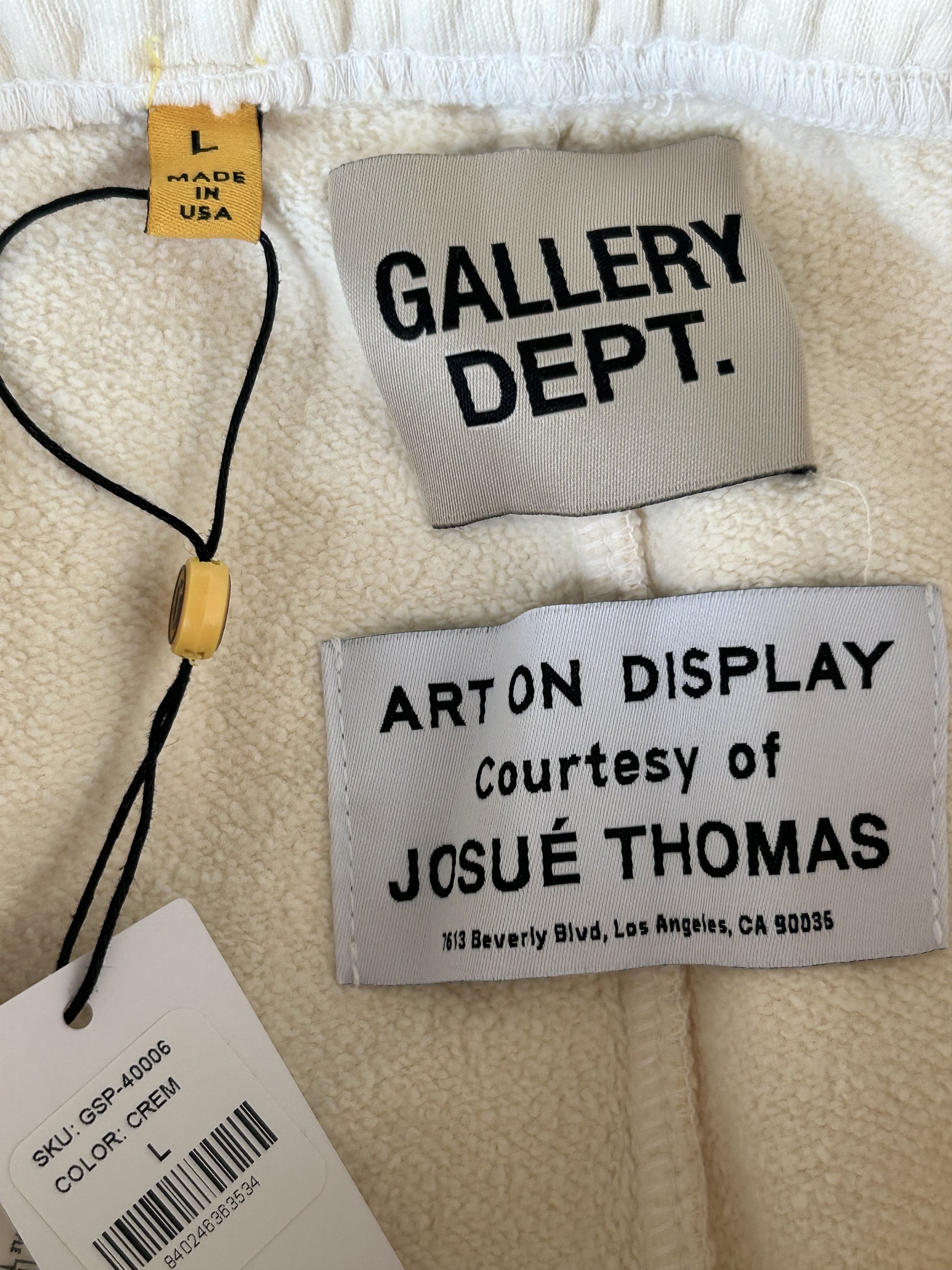 Gallery Dept. Gallery Dept Cream & Black Gym Logo Sweatpants Size US 32 / EU 48 - 3 Thumbnail