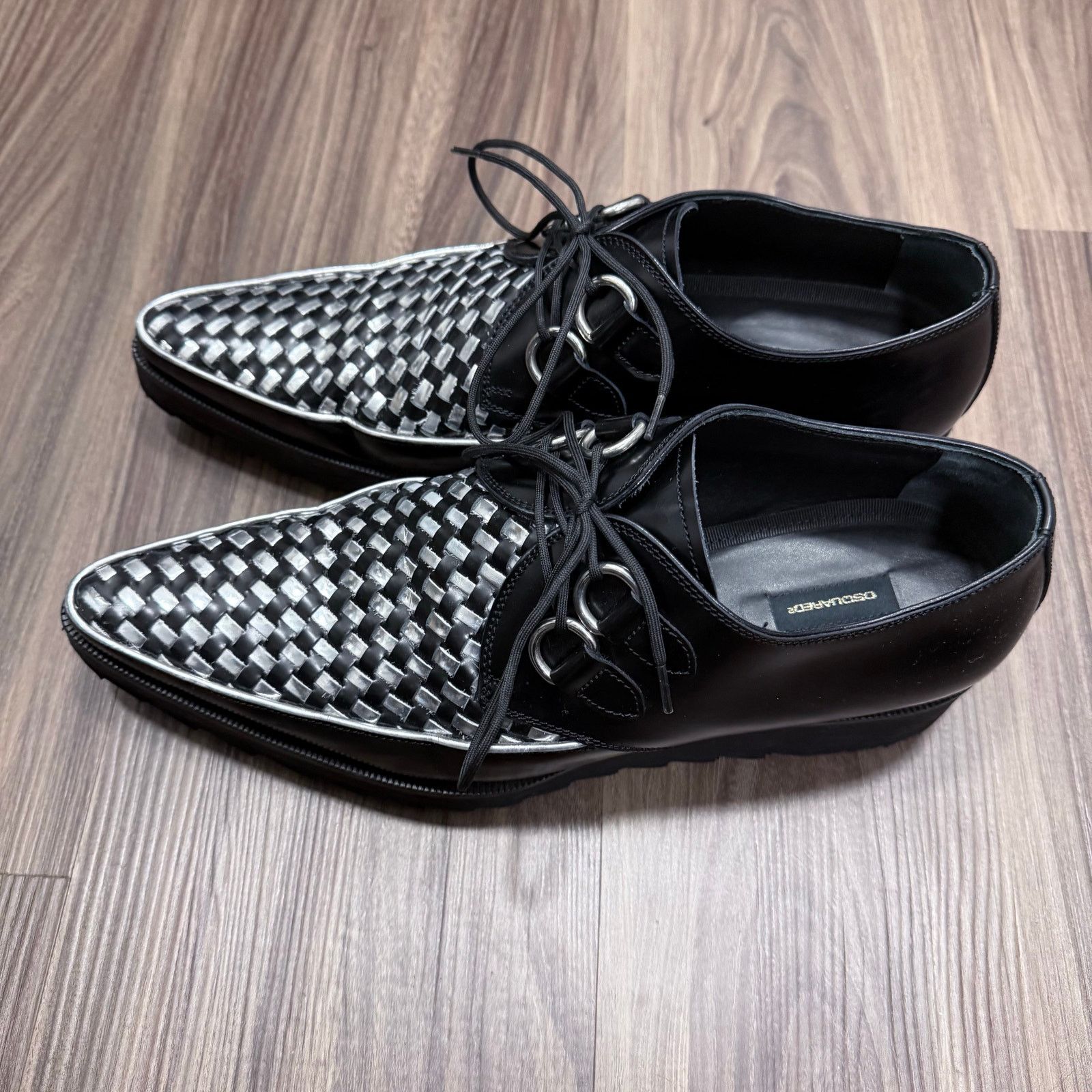 Dsquared2 DSQUARED2 Rare Runway Lace Up Shoes Black Silver EU 41.5 Size US 8.5 / EU 41-42 - 2 Thumbnail