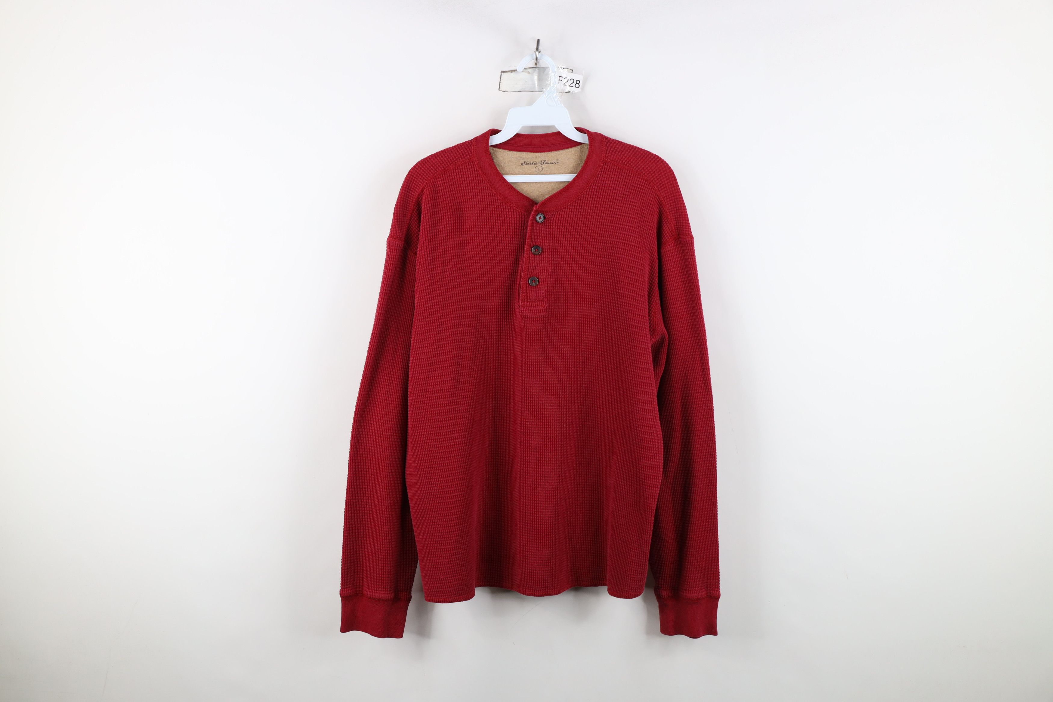 Eddie Bauer Vintage Eddie Bauer Blank Thermal Waffle Knit Henley T-Shirt Size US L / EU 52-54 / 3 - 1 Thumbnail