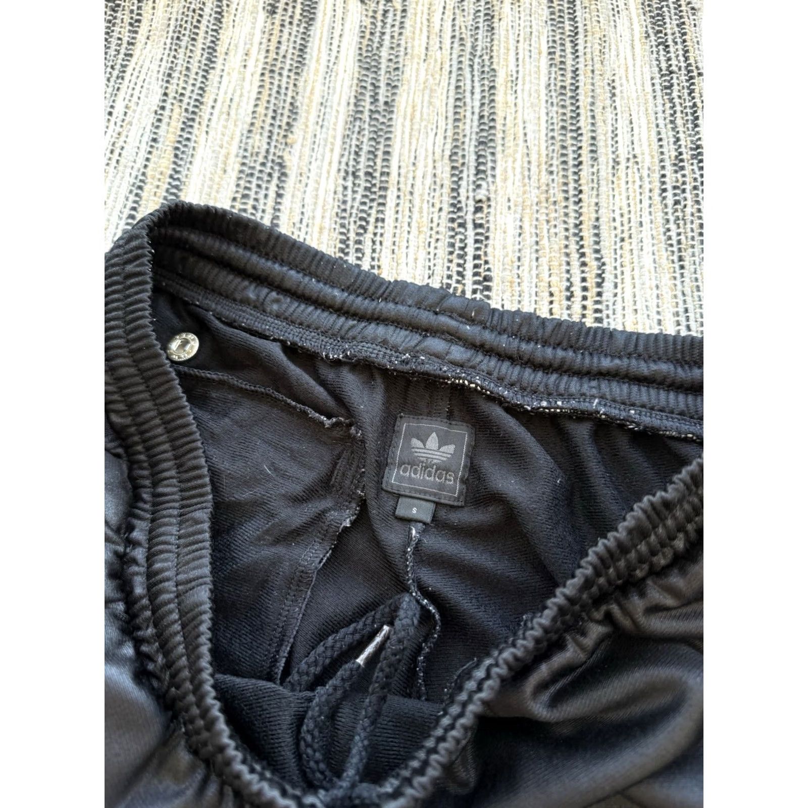 Adidas adidas Chile 62 Track Pants Mens S Black Wide-Leg Sports Pants Tracksuit Bottoms Size 36R - 7 Thumbnail