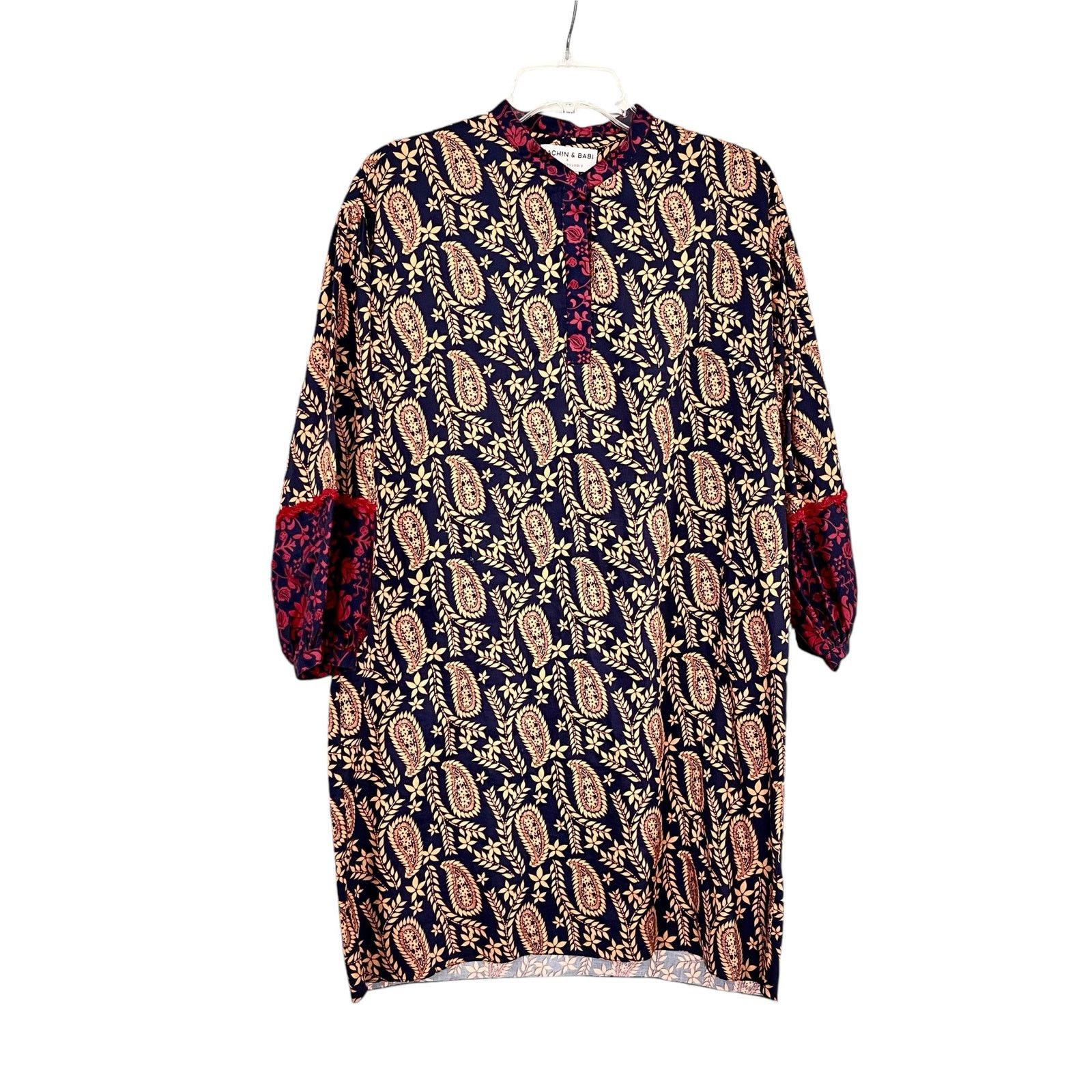 Sachin & Babi Sachin & Babi Celestine Paisley Print Tunic Shift Dress Size XS / US 0-2 / IT 36-38 - 3 Thumbnail