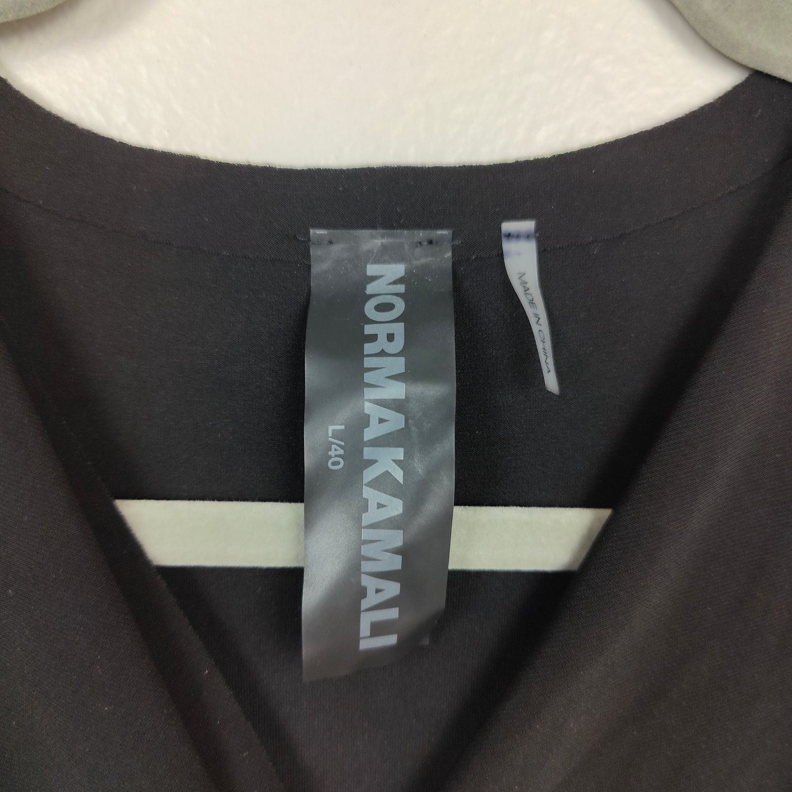 Norma Kamali Norma Kamali Woven Jersey Midi Dress Womens Large Black NWOT Size L / US 10 / IT 46 - 3 Thumbnail