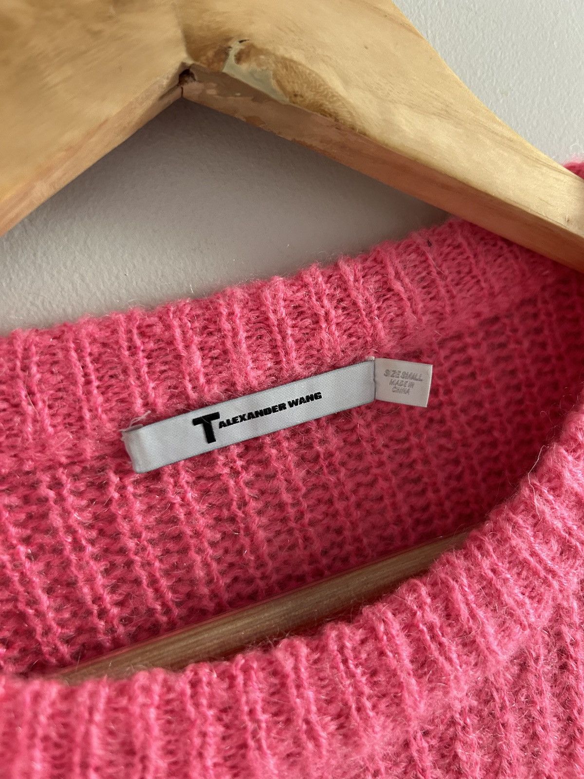 T by Alexander Wang Alexander Wang Boxy Fuzzy Pink Mohair Knit Sweater Size S / US 4 / IT 40 - 3 Thumbnail