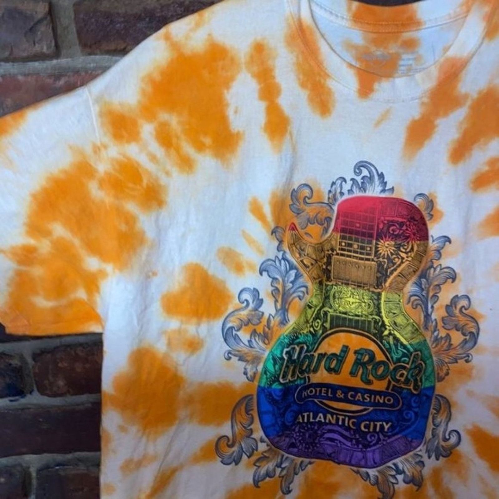 Hard Rock Cafe Hard Rock Orange Custom Tie Dye Graphic T-shirt XL Size US XL / EU 56 / 4 - 2 Thumbnail