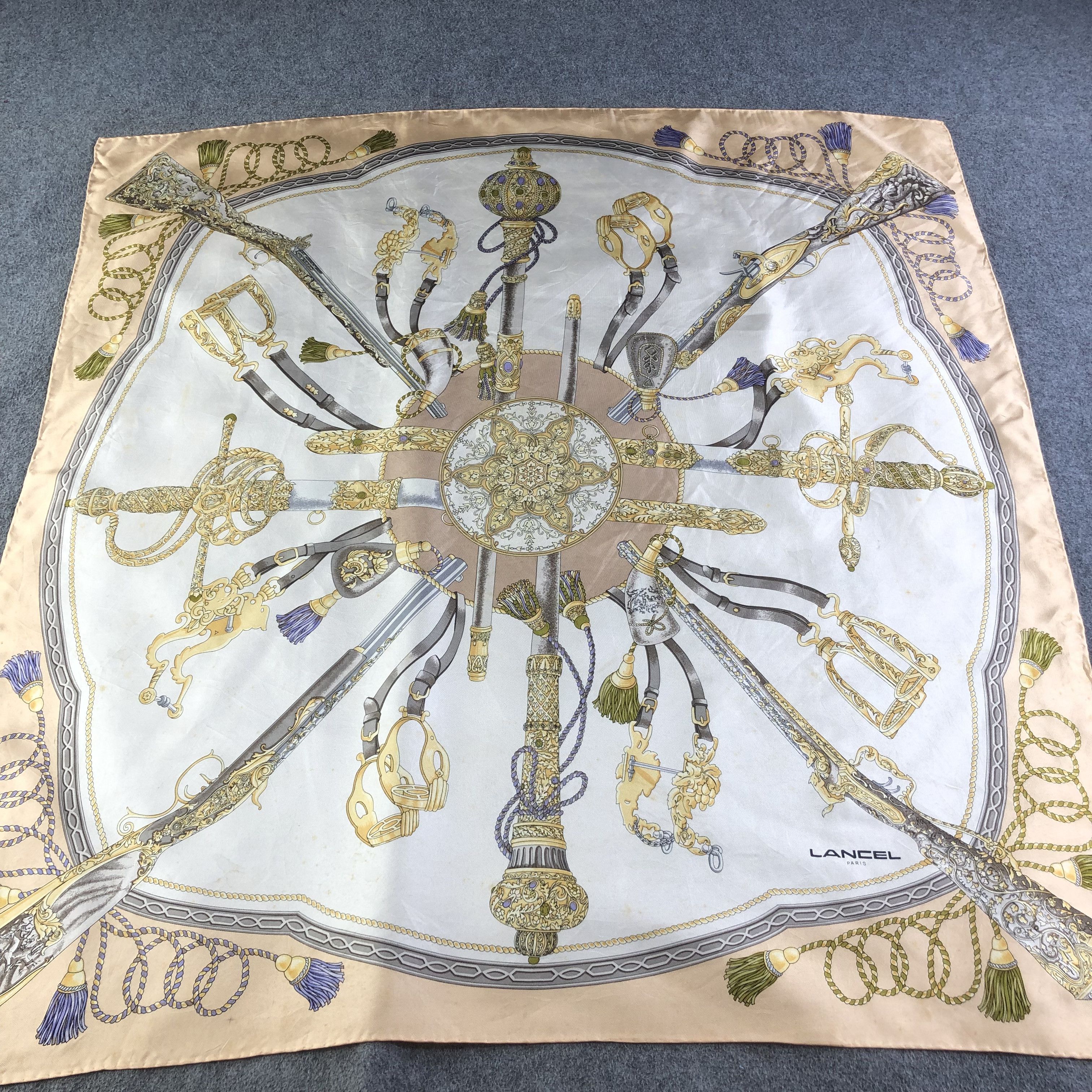 Lancel Vintage Lancel Luxury Baroque Silk Scarf M938 Size ONE SIZE - 2 Thumbnail
