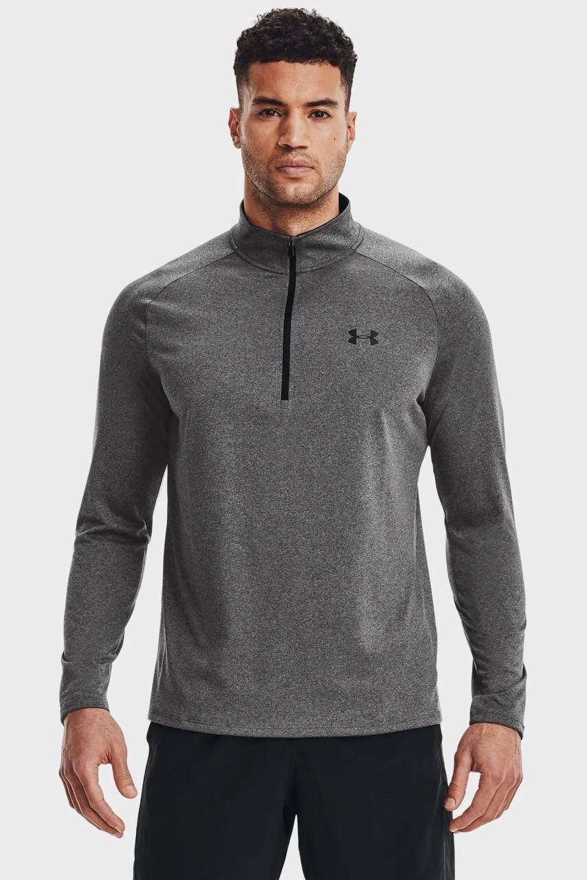 Under Armour Under Armour Mens Grey Tech 1/4 Zip Long Sleeve Running Top Size US M / EU 48-50 / 2 - 1 Thumbnail
