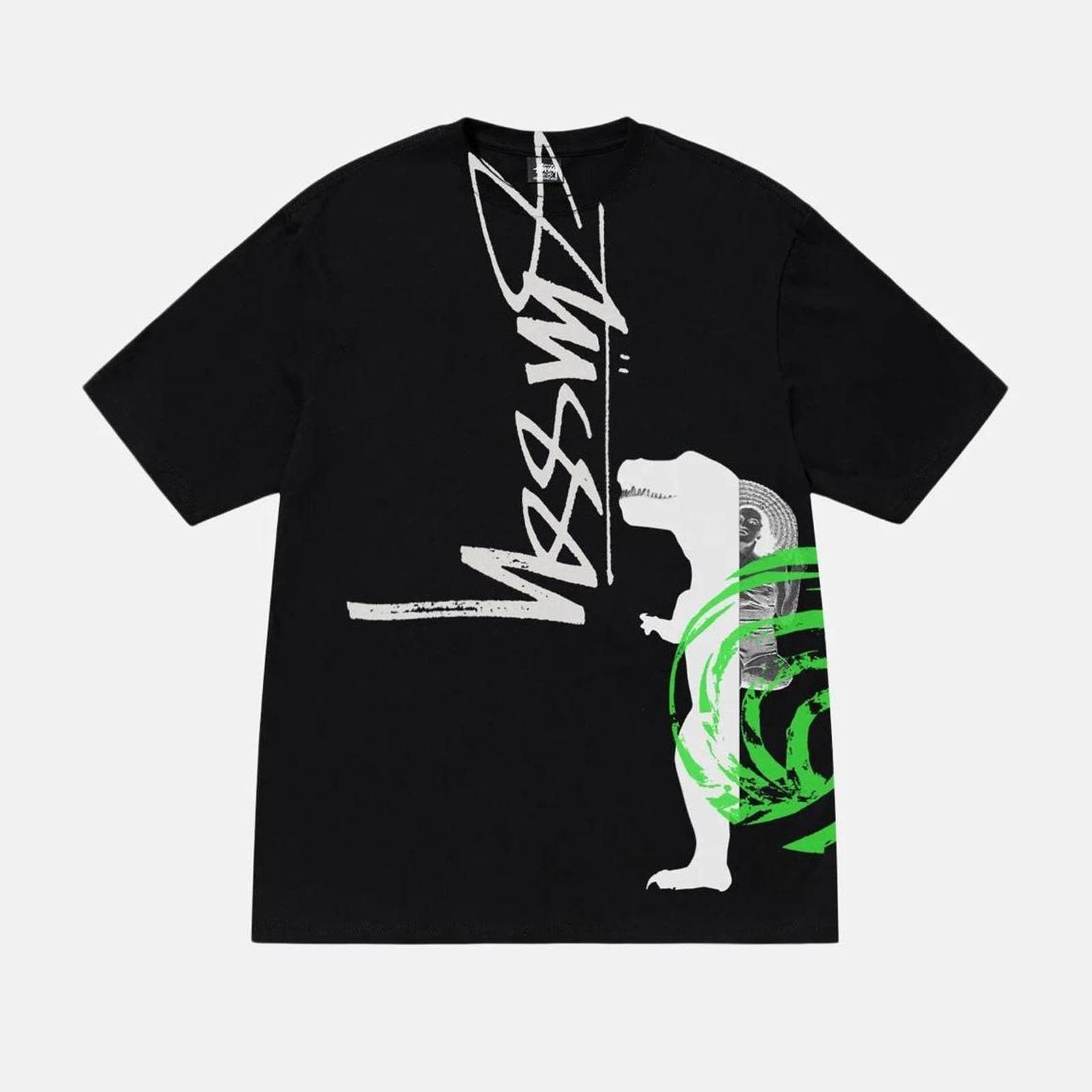 image of Stussy X David Carson Dino T Shirt In Black, Men's (Size XL)