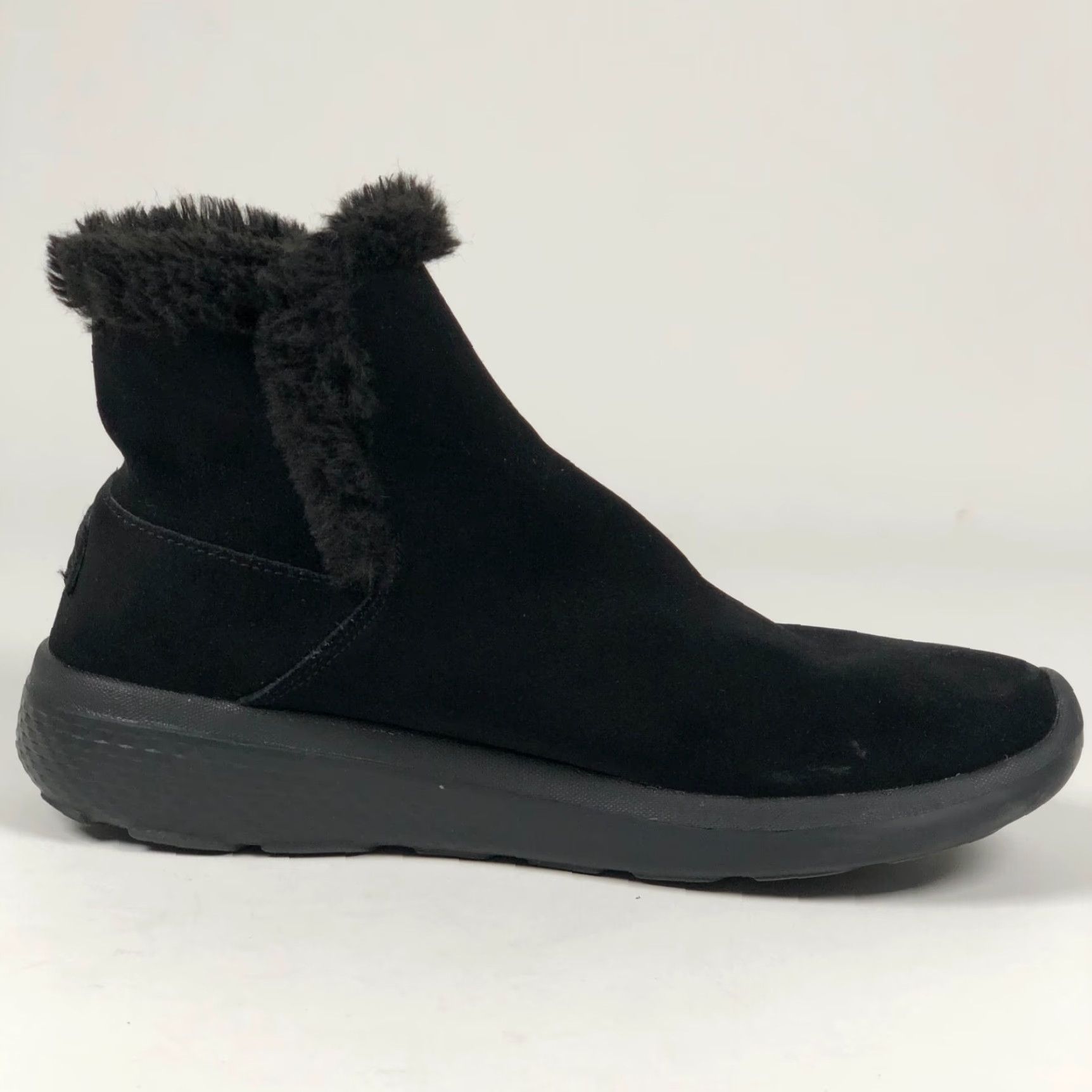 SKECHERS Skechers On The Go Womens Shoes Bootie Ankle Slipper Black Suede Faux Fur Lined 7.5 US / 38 EU Cool Bohemian Outdoor Comfort Slippers Boots Size US 8 / IT 38 - 6 Thumbnail